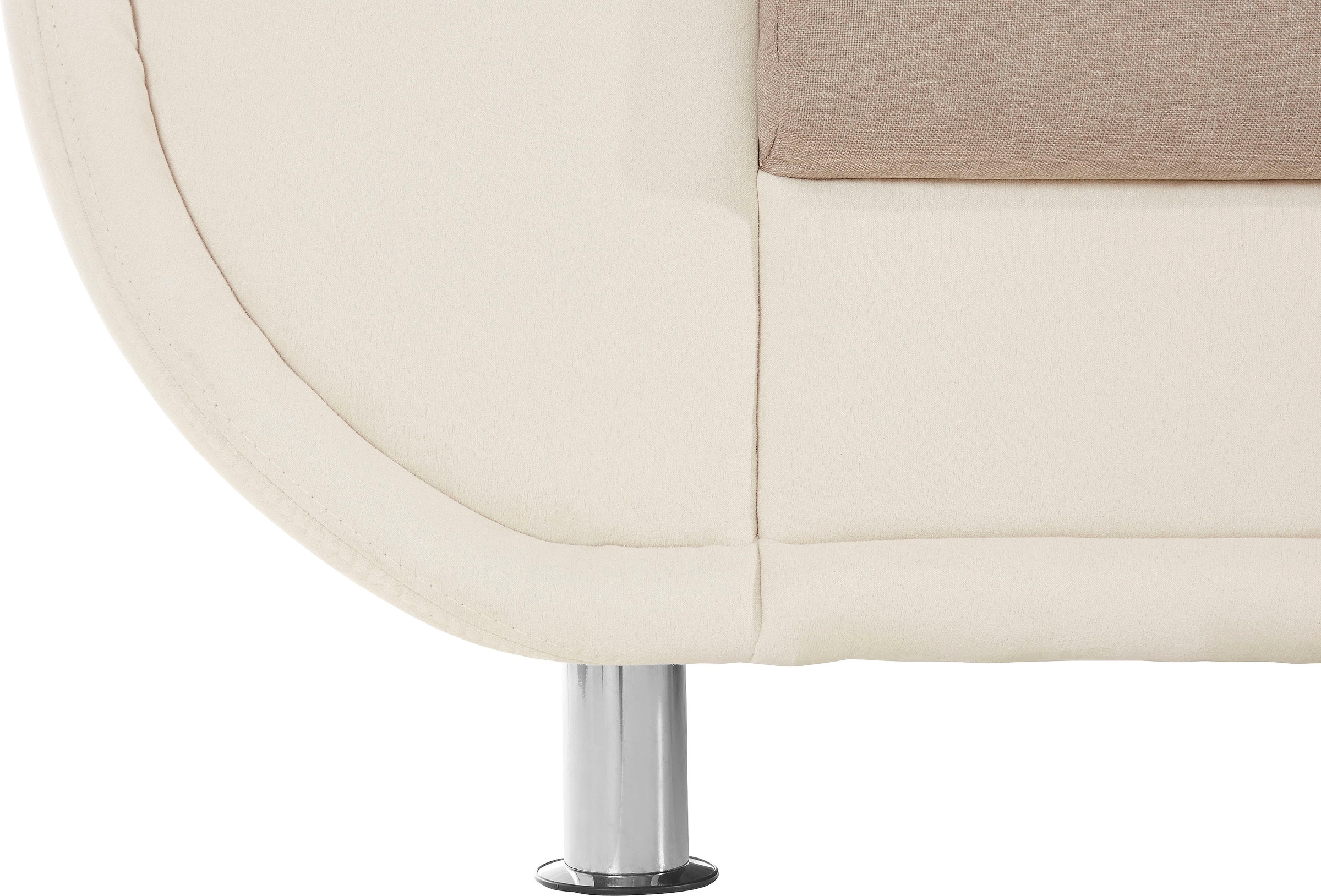 TRENDMANUFAKTUR Ecksofa »Rondo 3, zeitlos und bequem, Materialmix, breite Armlehnen, L-Form«, wahlweise mit Federkern für mehr Komfort, wahlweise mit Bettfunktion