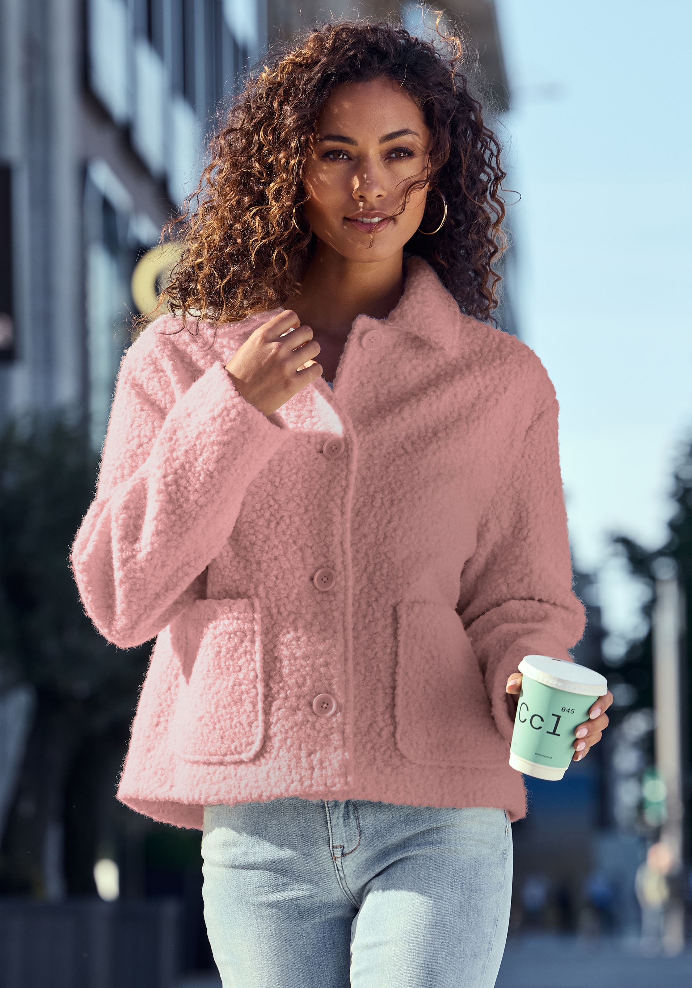 LASCANA Bouclèjacke in kurzer Form