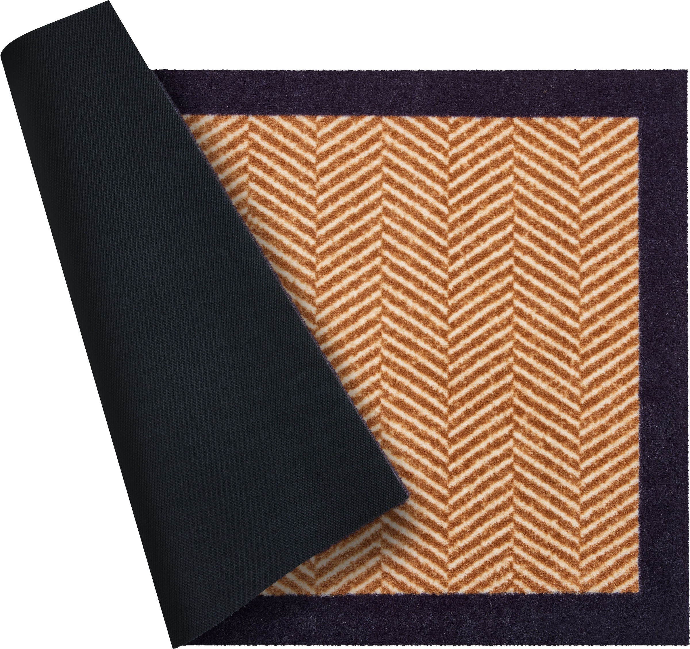 Grund Fußmatte »Herringbone«, rechteckig, 8 mm Höhe, Schmutzfangmatte mit Bordüre, In- und Outdoor geeignet, waschbar