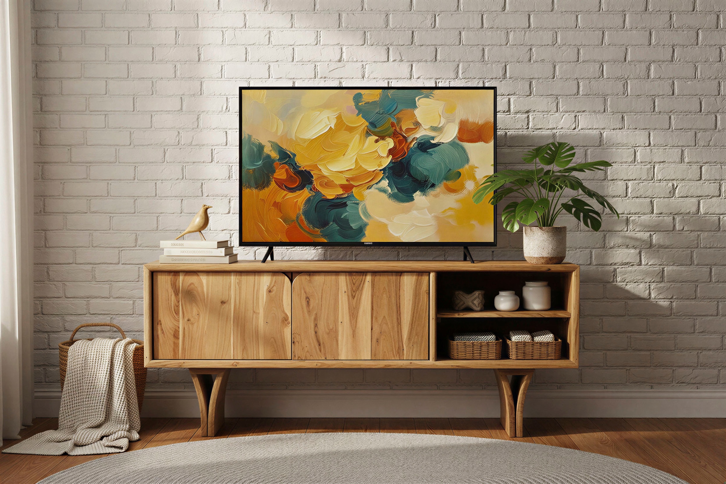 SIT Lowboard "ACACIA WAVE" 1 Stk. tlg. extravagantes Holzwangengestell günstig online kaufen