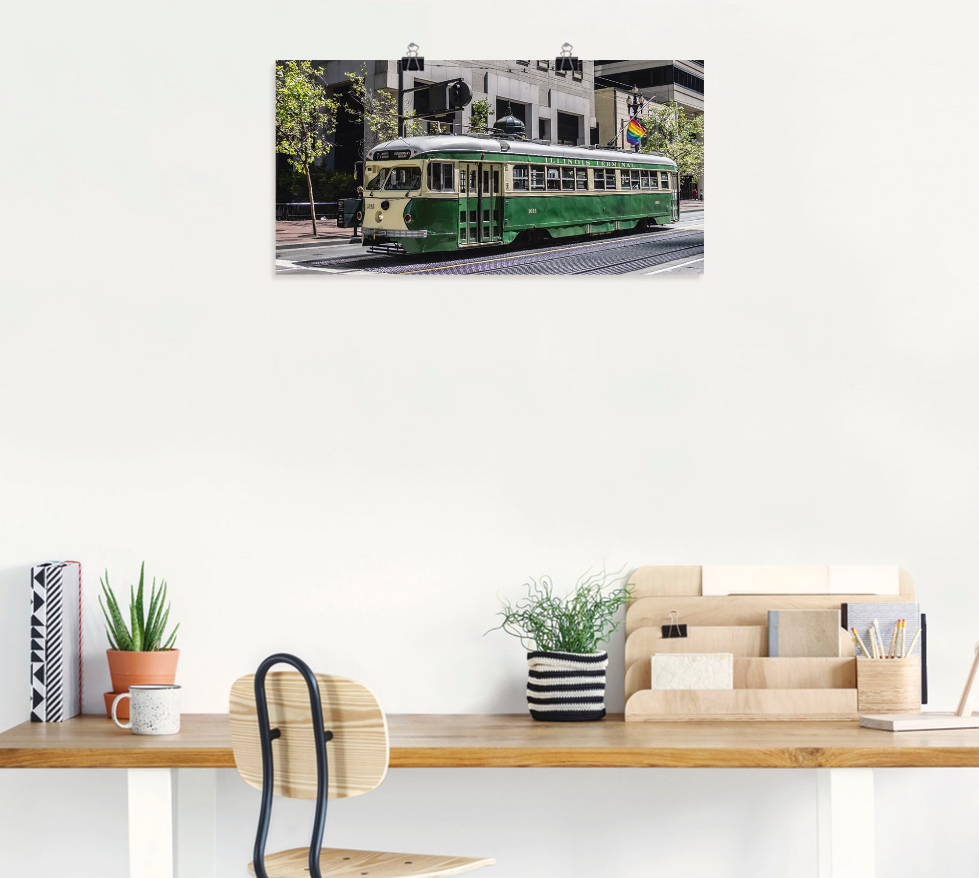 Artland Wandbild »Historische Straßenbahn in San Francisco«, Züge, (1 St.), als Alubild, Leinwandbild, Wandaufkleber oder Poster in versch. Größen