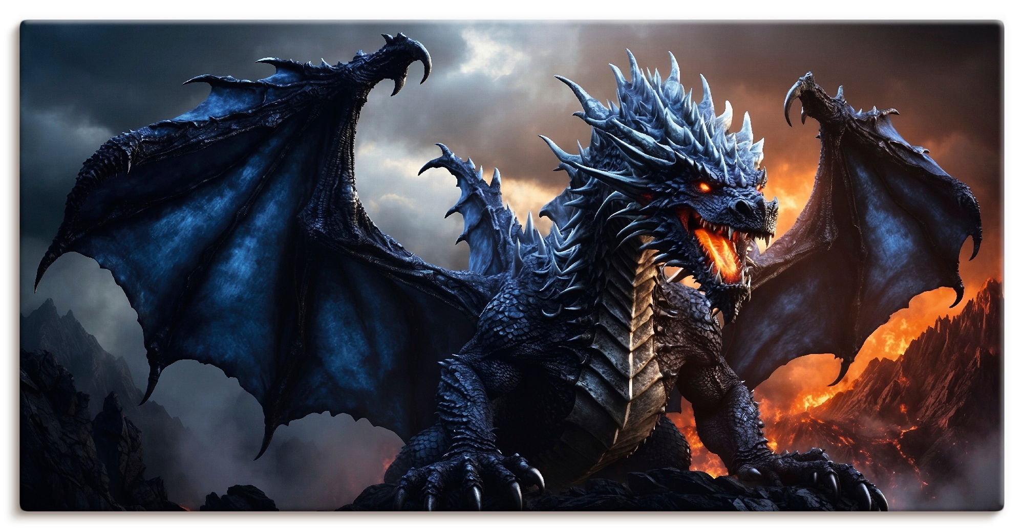 Wandbild ARTLAND "Im Reich des Drachen IX", farbe bild(er): blau, B:150cm H:75cm, Bilder, als Alubild, Leinwandbild, Poster, Wandaufkleber in verschied. Größen