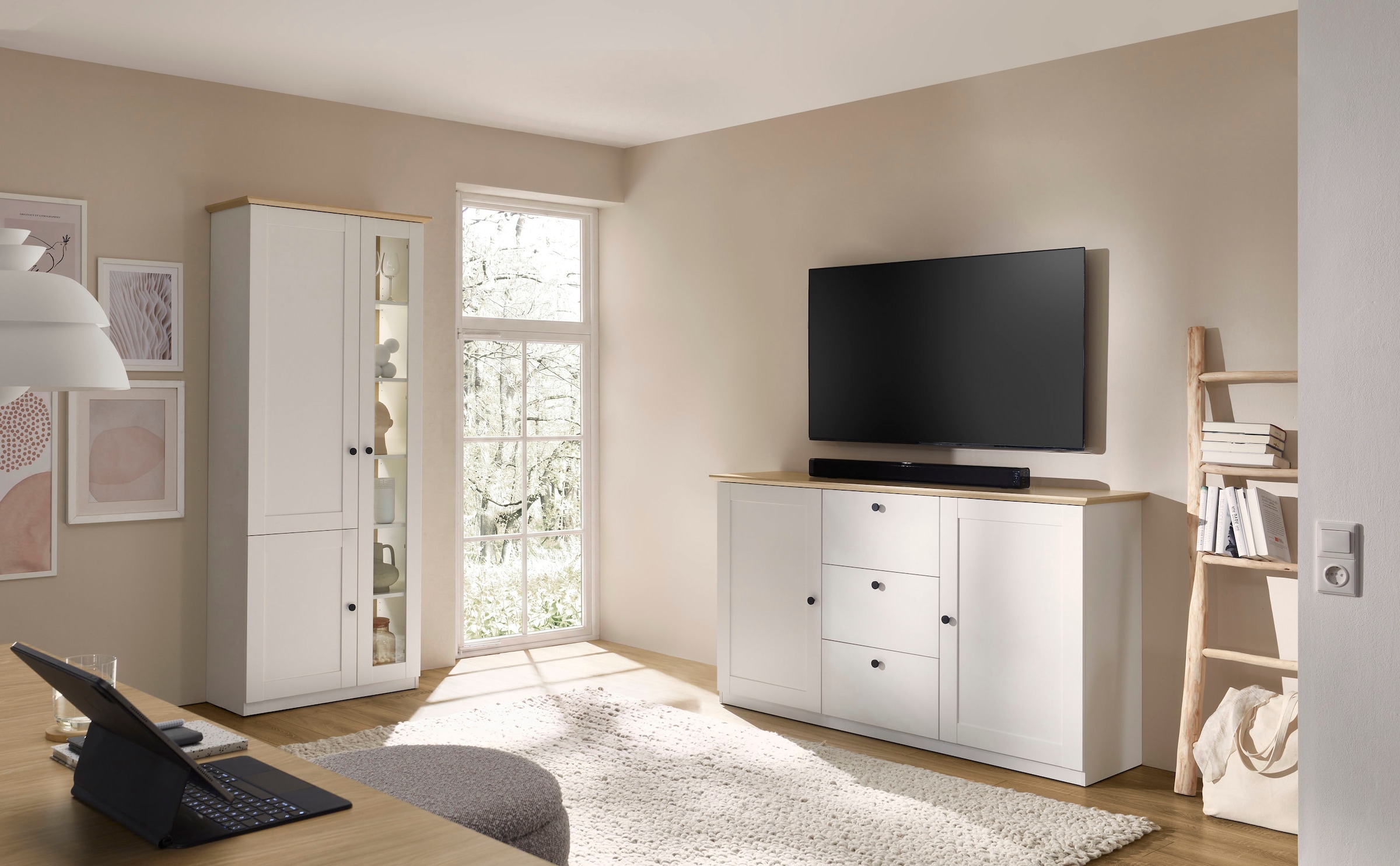 OTTO home Wohnwand »Brest, Anbauwand im Landhausstil, Komplettset, Wohnzimmer-Set« Set, 2 Stk. tlg.