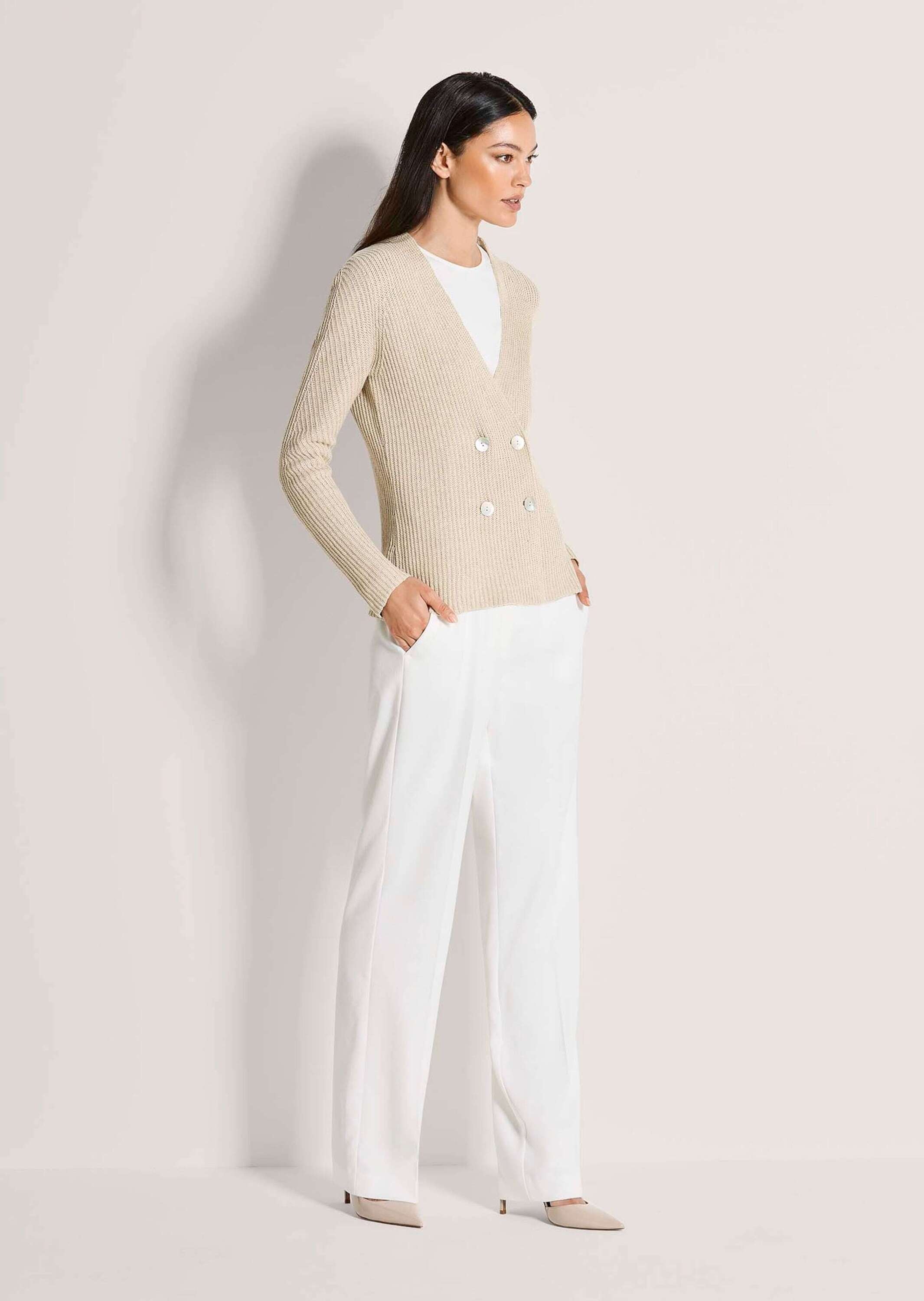 MADELEINE Strickjacke "Strickblazer Edle Strickjacke als Doppelreiher, V-Au günstig online kaufen