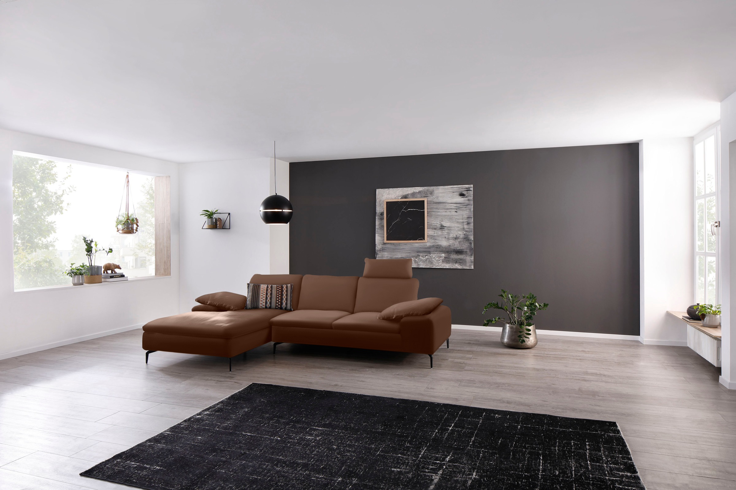 W.SCHILLIG Valentino L-Shape Sofa Brown 299cm 7