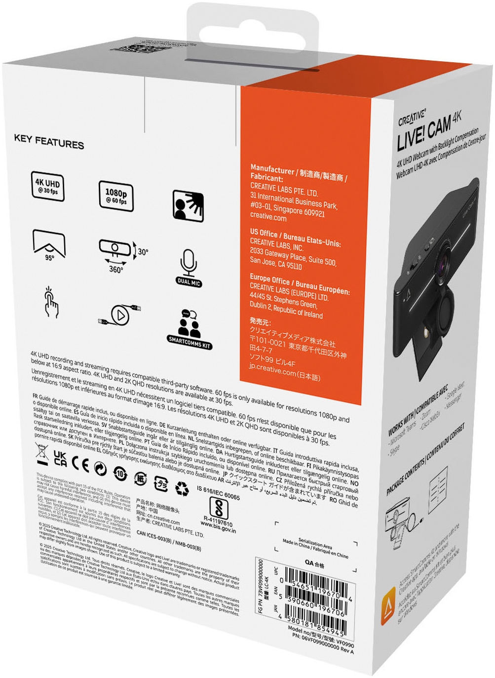 Creative Full HD-Webcam »Live! Cam 4K UHD mit Gegenlichtkompensation«
