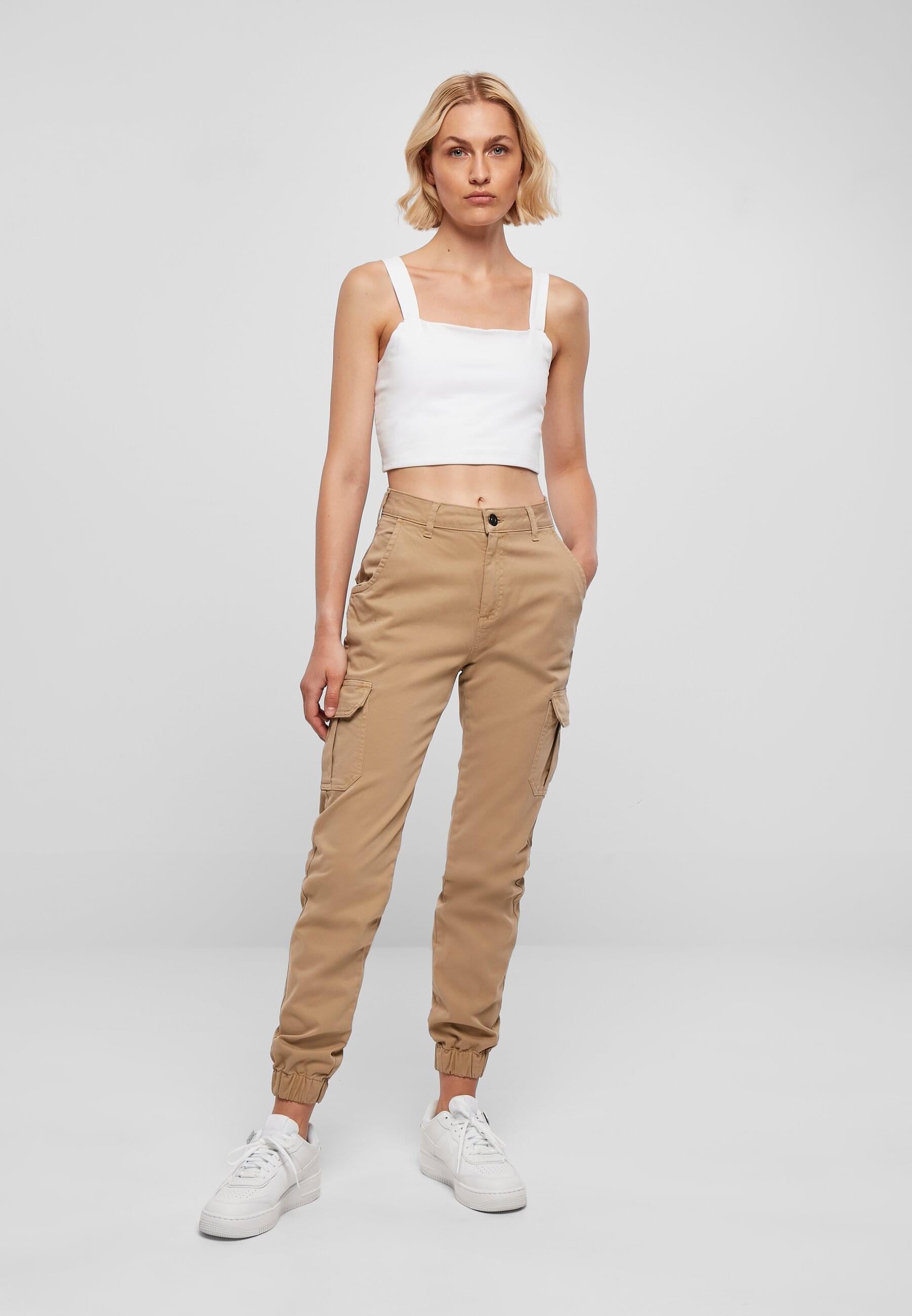 URBAN CLASSICS Cargohose »Urban Classics Damen Ladies High Waist Cargo Pants«, (1 tlg.)