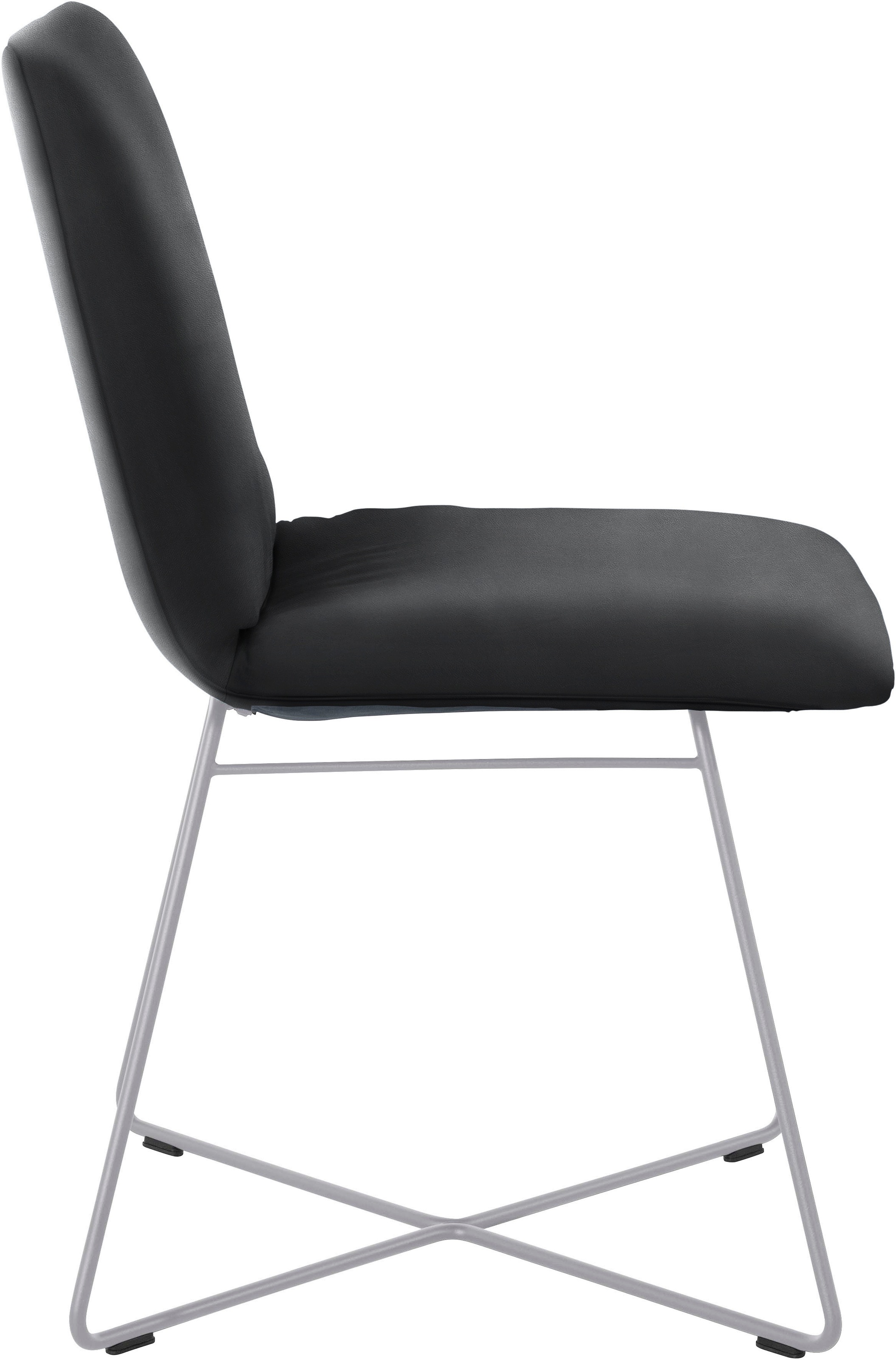 W.SCHILLIG Polsterstuhl »jakob«, Longlife Xtra-Leder Z59, mit Drahtrohrgestell in Silber matt