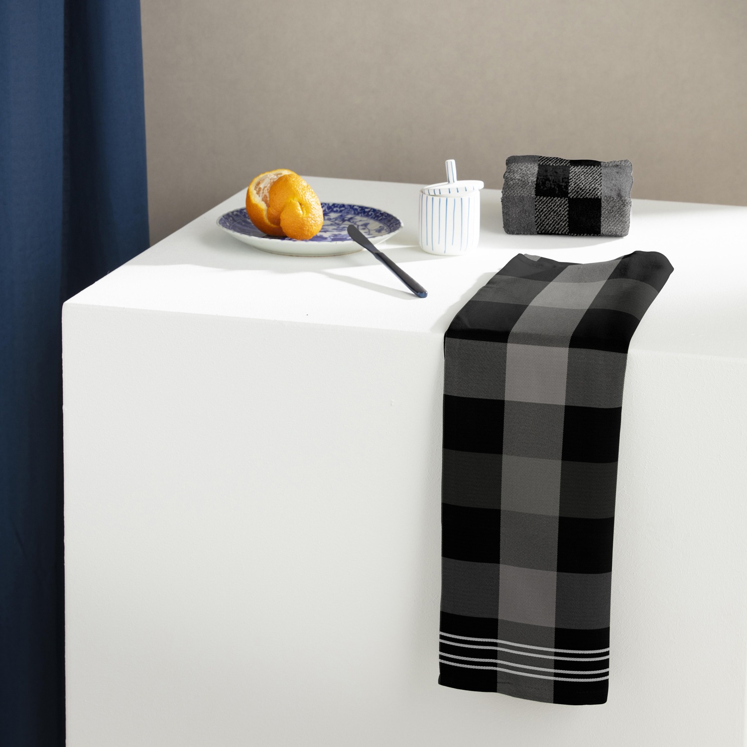 Thumbnail - DDDDD Geschirrtuch "DDDDD Feller Küchentuch 50 x 55 Grau (6 Stück)" schnell trocknend, 100% Baumwolle, viele besondere D...