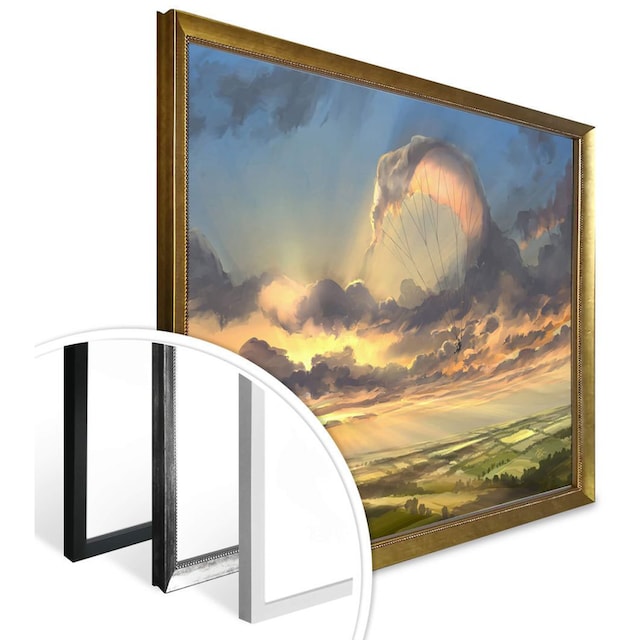 Wall-Art Poster »Surrealismus Bild Wolkenflug«, Schriftzug, (1 St.),  Poster, Wandbild, Bild, Wandposter bestellen | BAUR