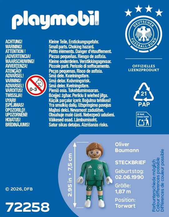Playmobil® Konstruktions-Spielset »Oliver Baumann (72258), DFB« Made in Europe