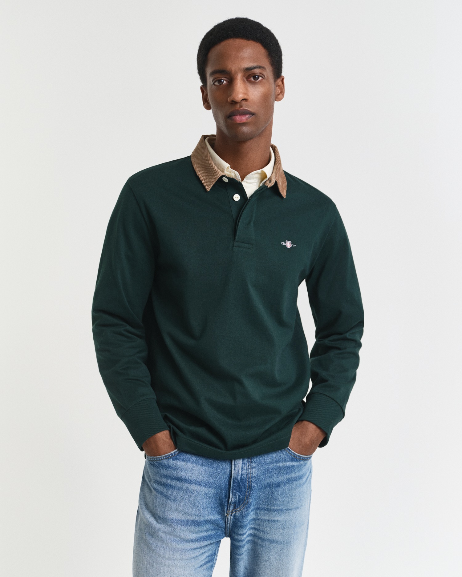 Gant Langarm-Poloshirt "CORD COLLAR HEAVY RUGGER", Cordkragen, regular fit, günstig online kaufen