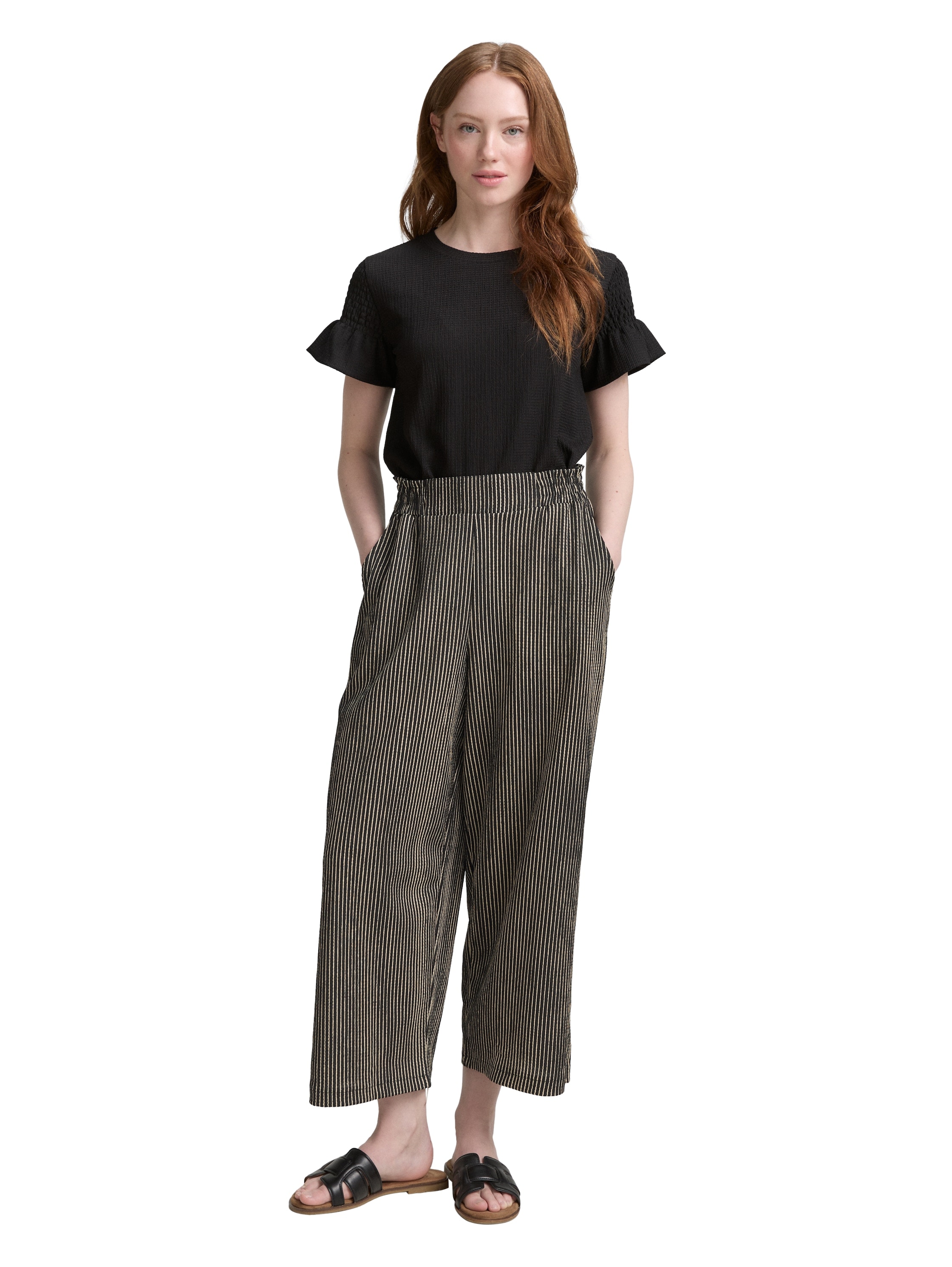 TOM TAILOR Denim Stoffhose, Sommerhose mit elastischem Bund