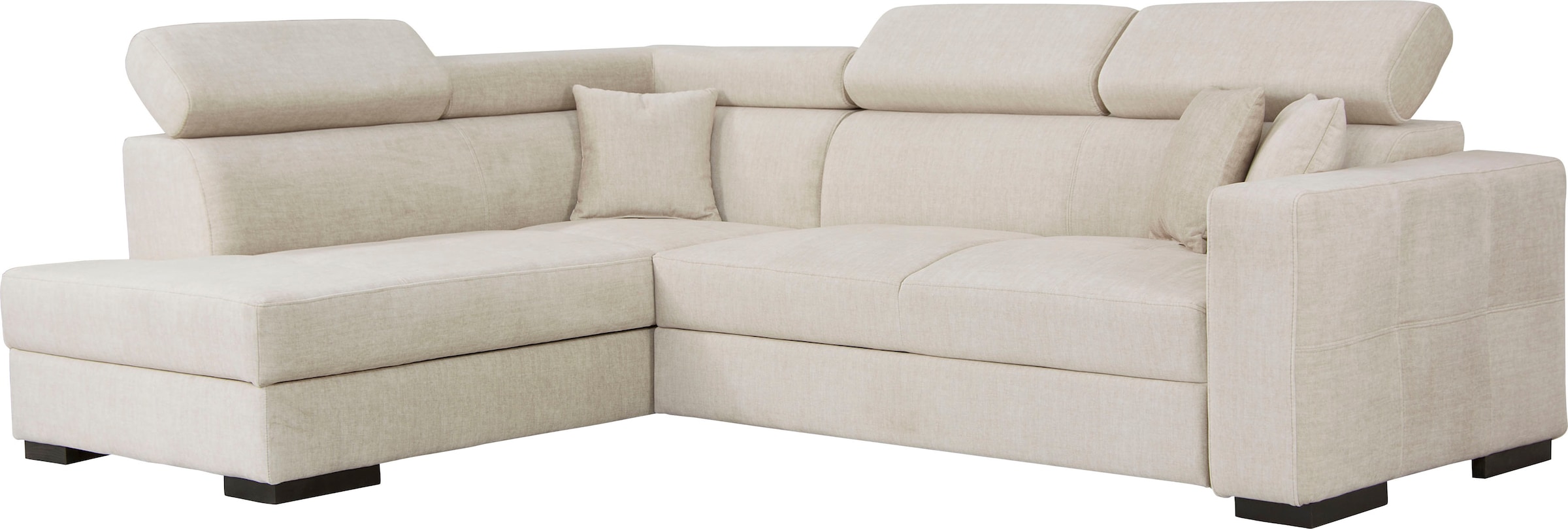 Home affaire Ecksofa »Tulio L-Form«, wahlweise mit Bettfunktion und Bettkasten, incl. 3 Zierkissen