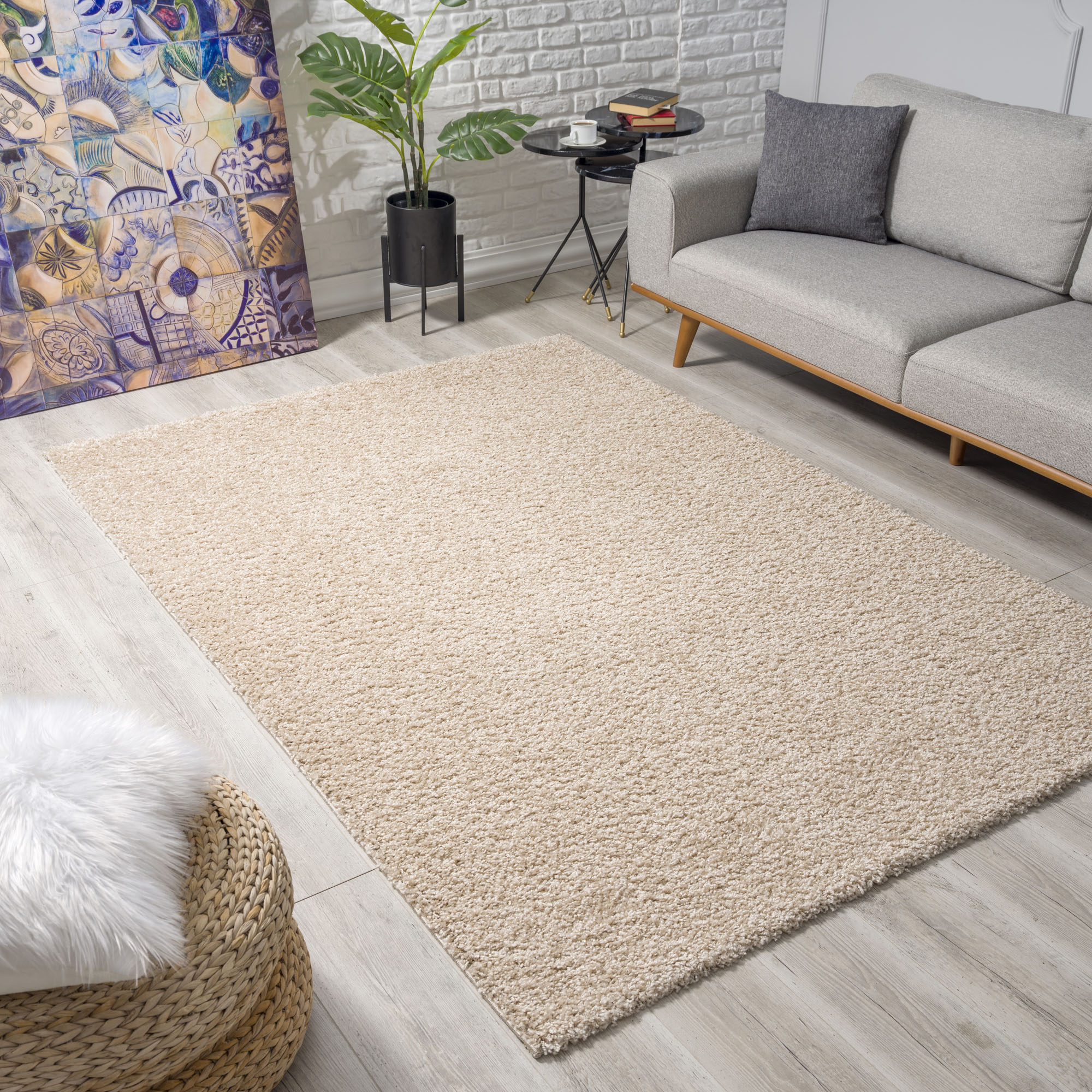 Sanat Hochflor-Teppich "LOCA, auch als Läufer und in Rund" rechteckig 30 mm Höhe Wohnzimmer, Langflor, Shaggy, Schlafzimmer