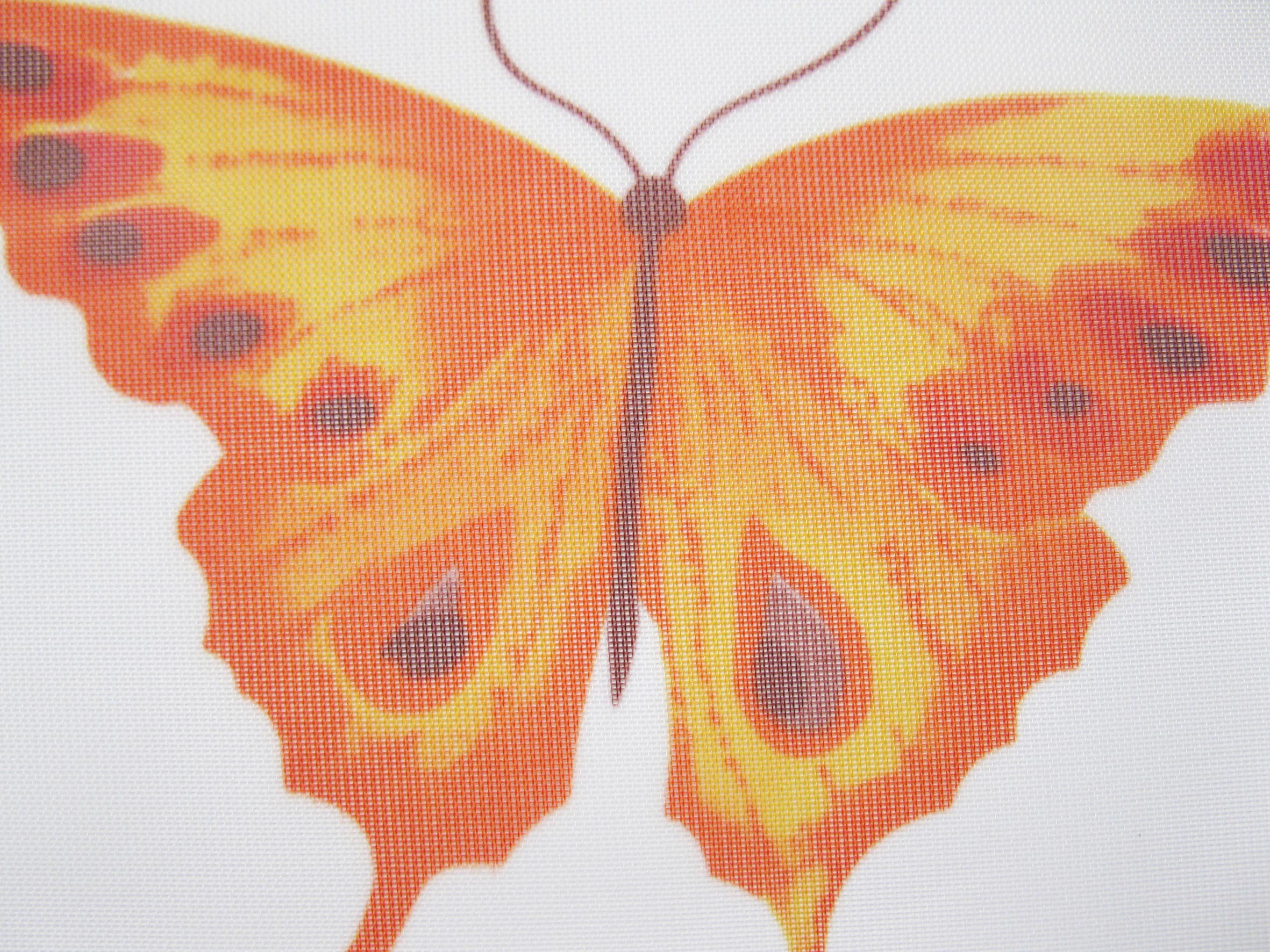 ELBERSDRUCKE Gardine »Mariposa 04 orange-weiß«, (1 St.)