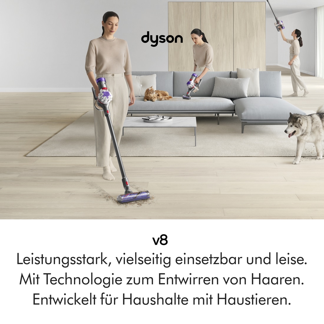 DYSON Akku-Hand-und Stielstaubsauger »V8™ Advanced« Haarentwirrungstechnologie, kein Saugkraftverlust