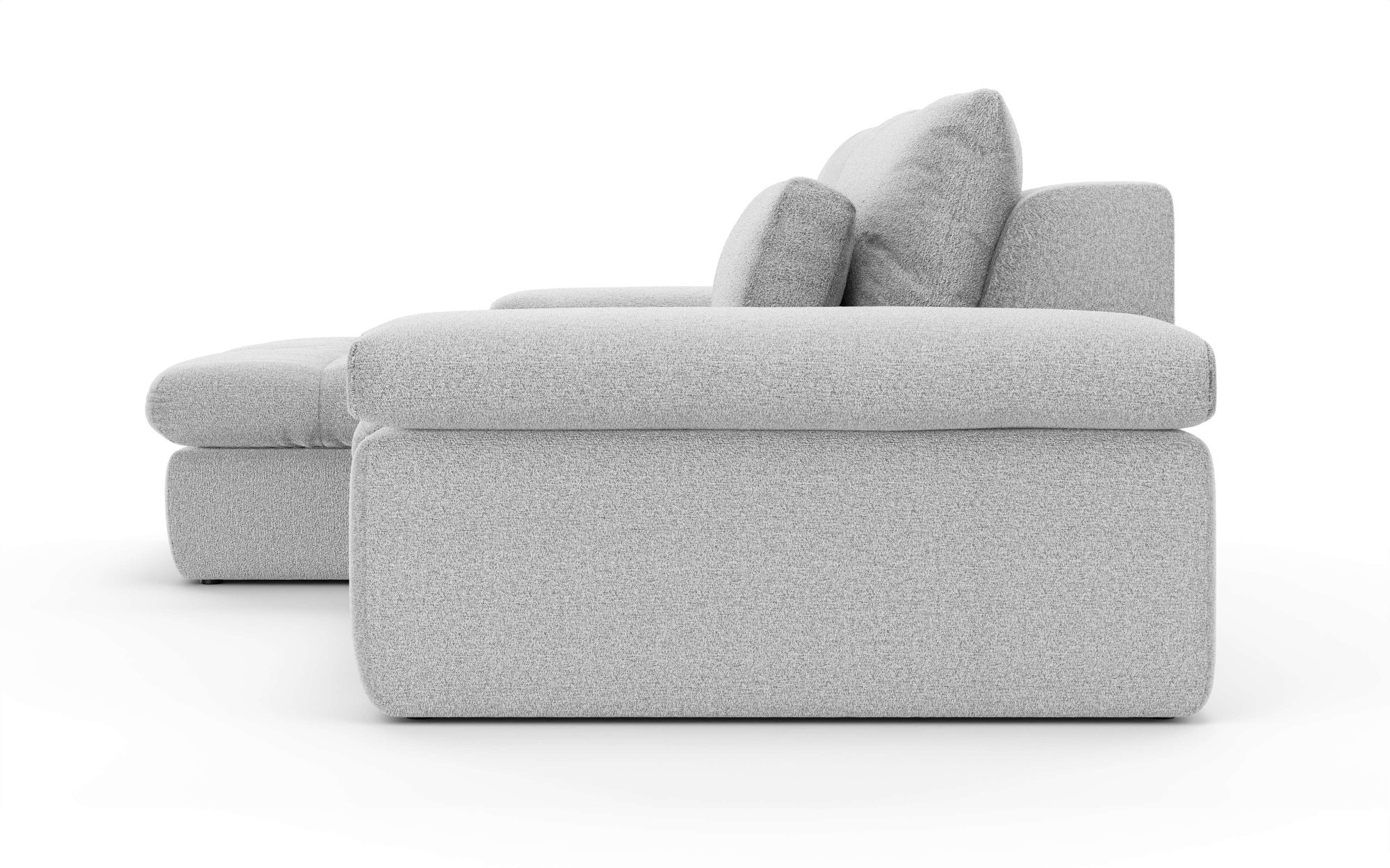 Home affaire Ecksofa »ALVERIE mit Recamiere, moderne Steppung, Maße: B/T/H 274/203/106 cm«, L-Form mit Wellenunterfederung, mit 4 Rückenkissen, pflegeleicht Stoff