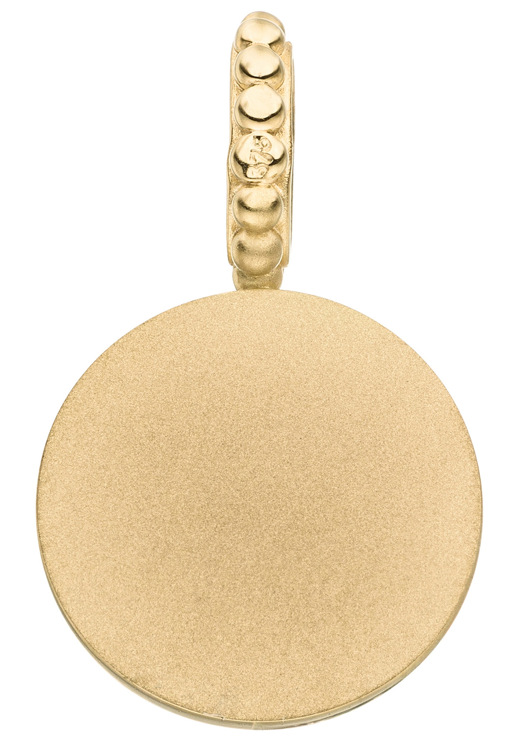 JOBO Kettenanhänger, 375 Gold mit Chalcedon blau rund