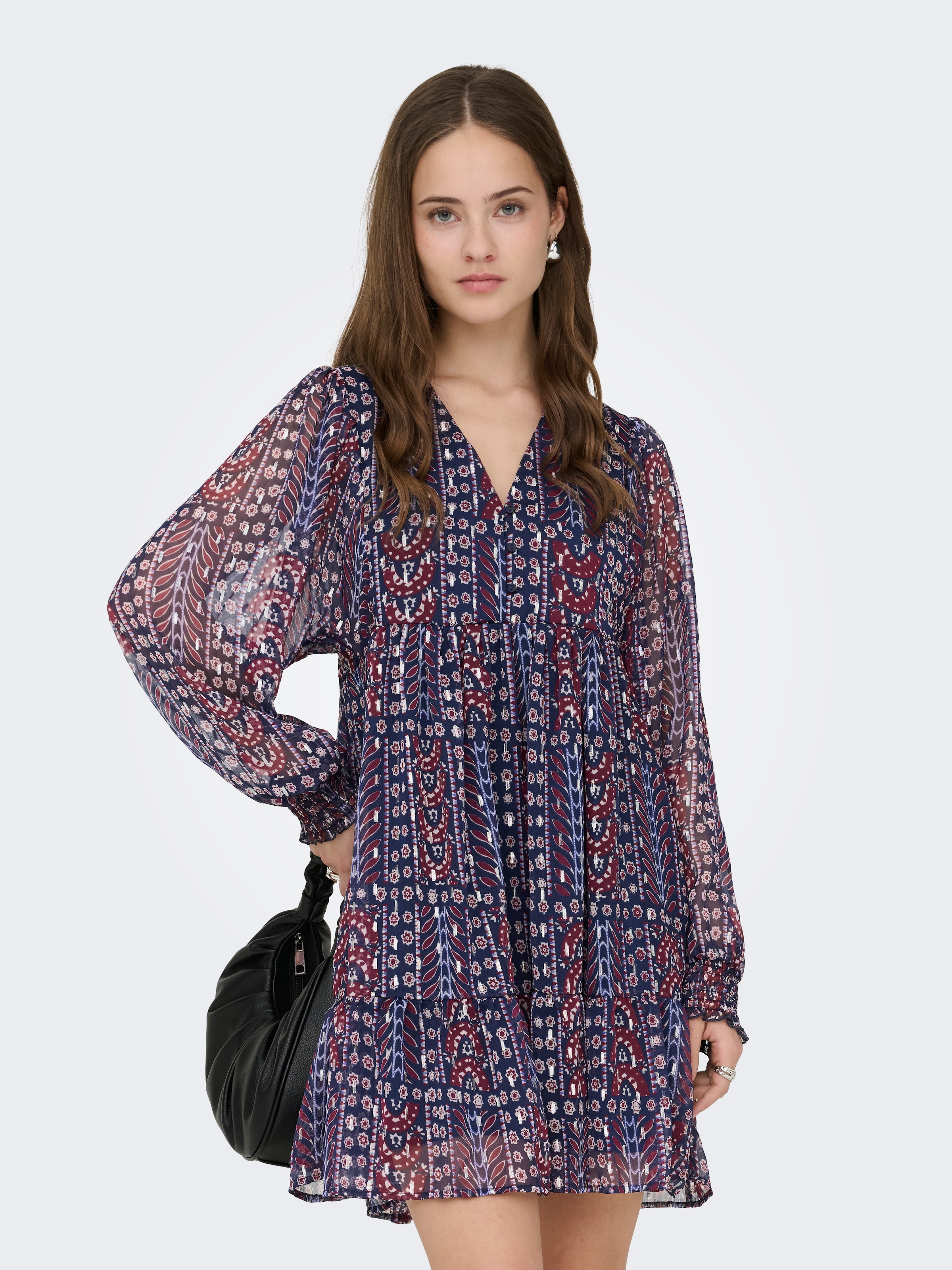 ONLY Chiffonkleid "ONLSIRA L/S SHORT DRESS WVN" günstig online kaufen