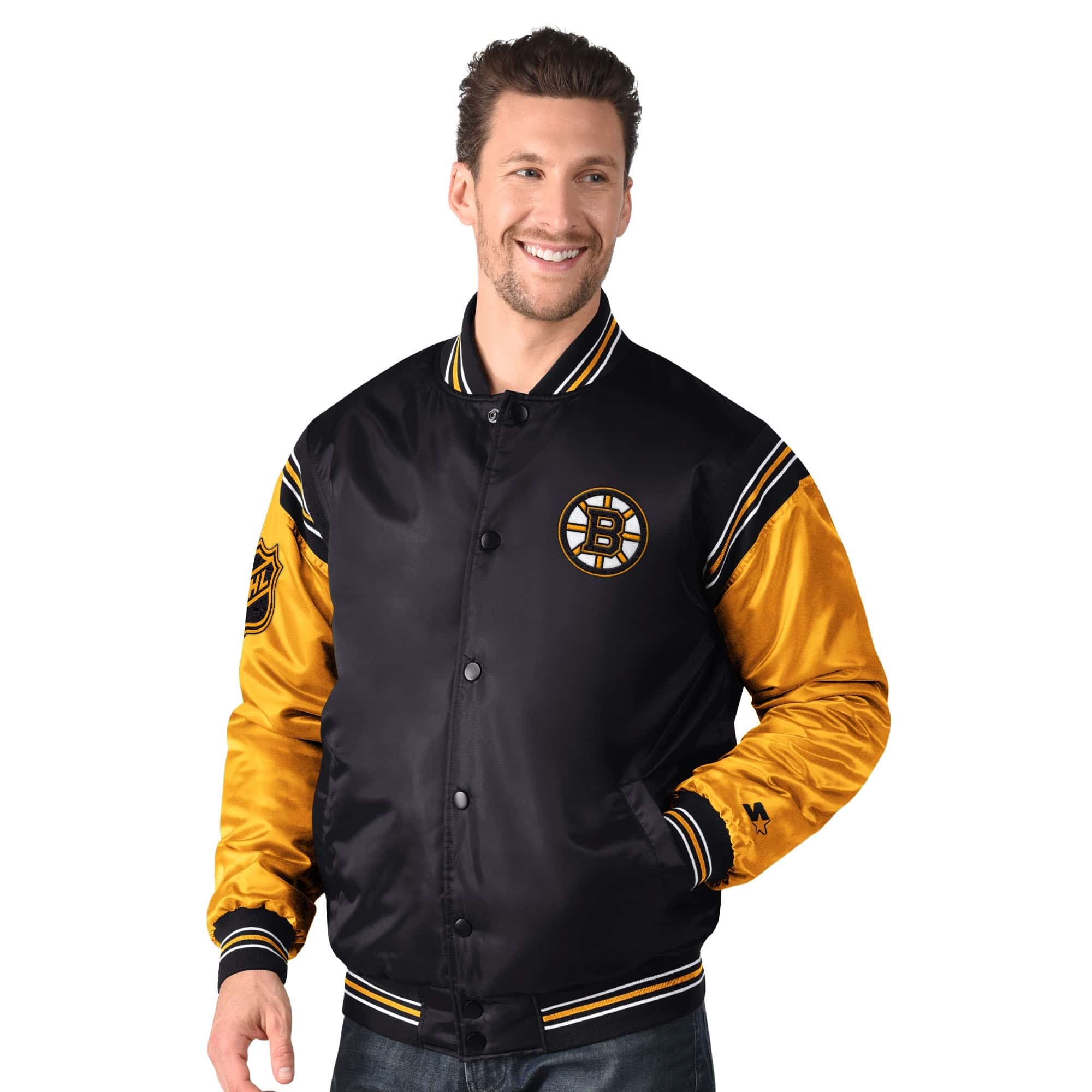 Starter Bomberjacke "Starter Jacke Boston Bruins Starter Satin Varsity"