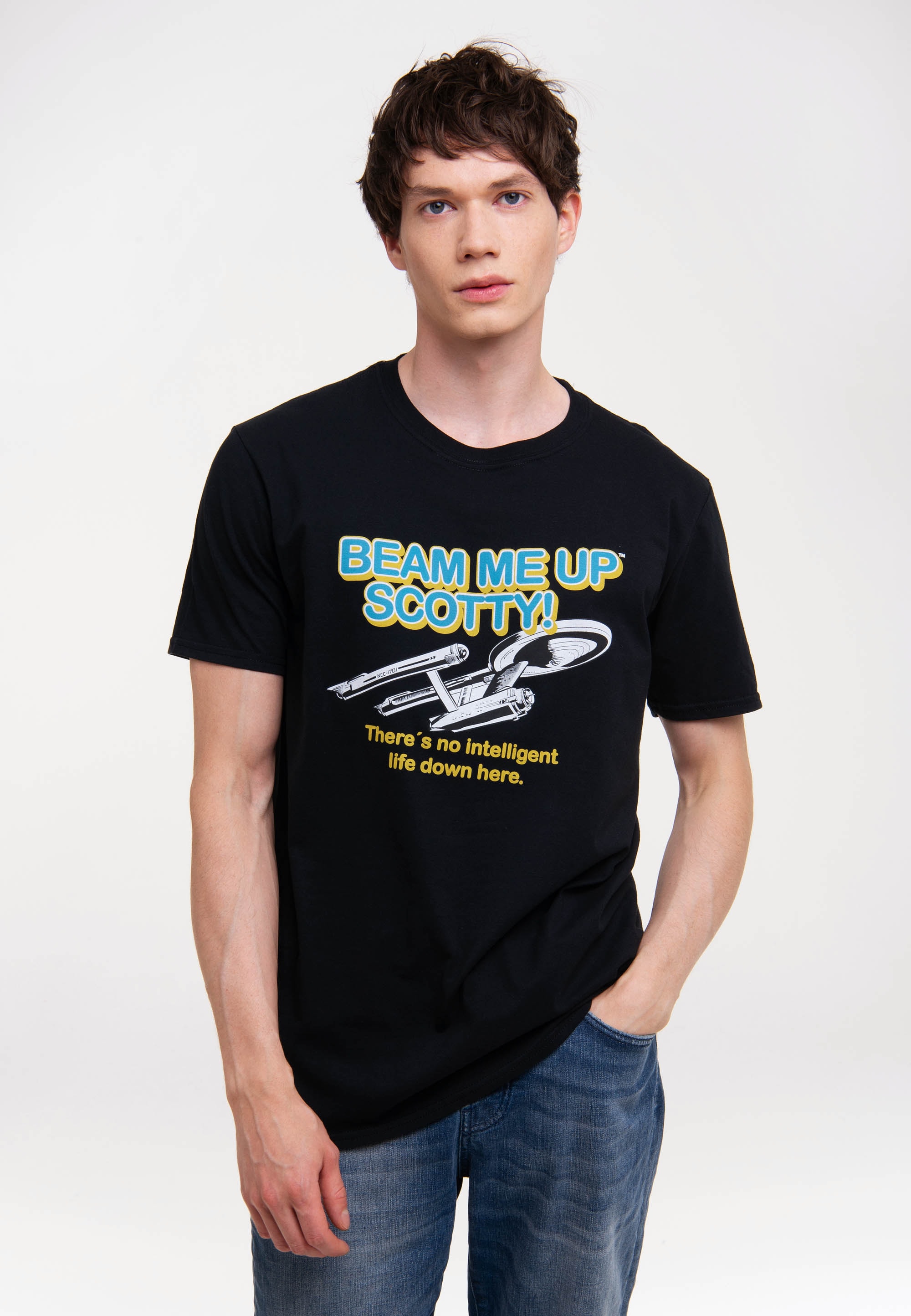 LOGOSHIRT T-Shirt »Star Trek - Beam Me Up Scotty«, mit Beam Me Up Scotty-Logo