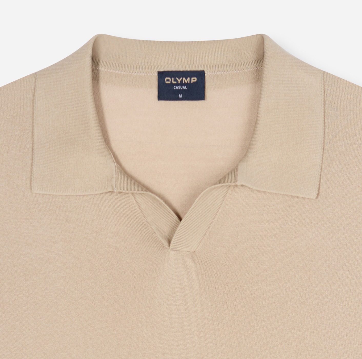 OLYMP Strick Casual Polo Shirt Beige Size L 4