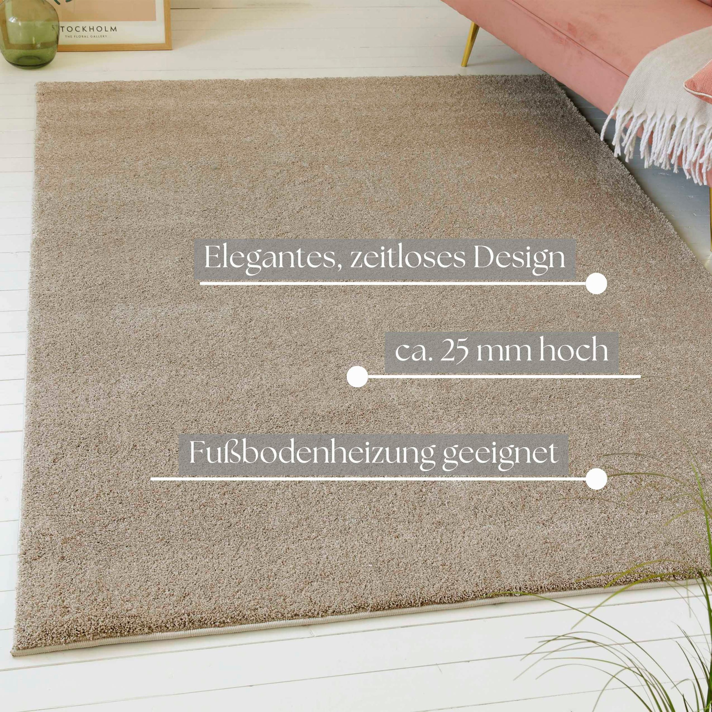 Thumbnail - OTTO home Hochflor-Teppich "Yvaine, auch als Läufer erhältlich", rechteckig, 25 mm Höhe, Langflor, Shaggy, dichter weich...
