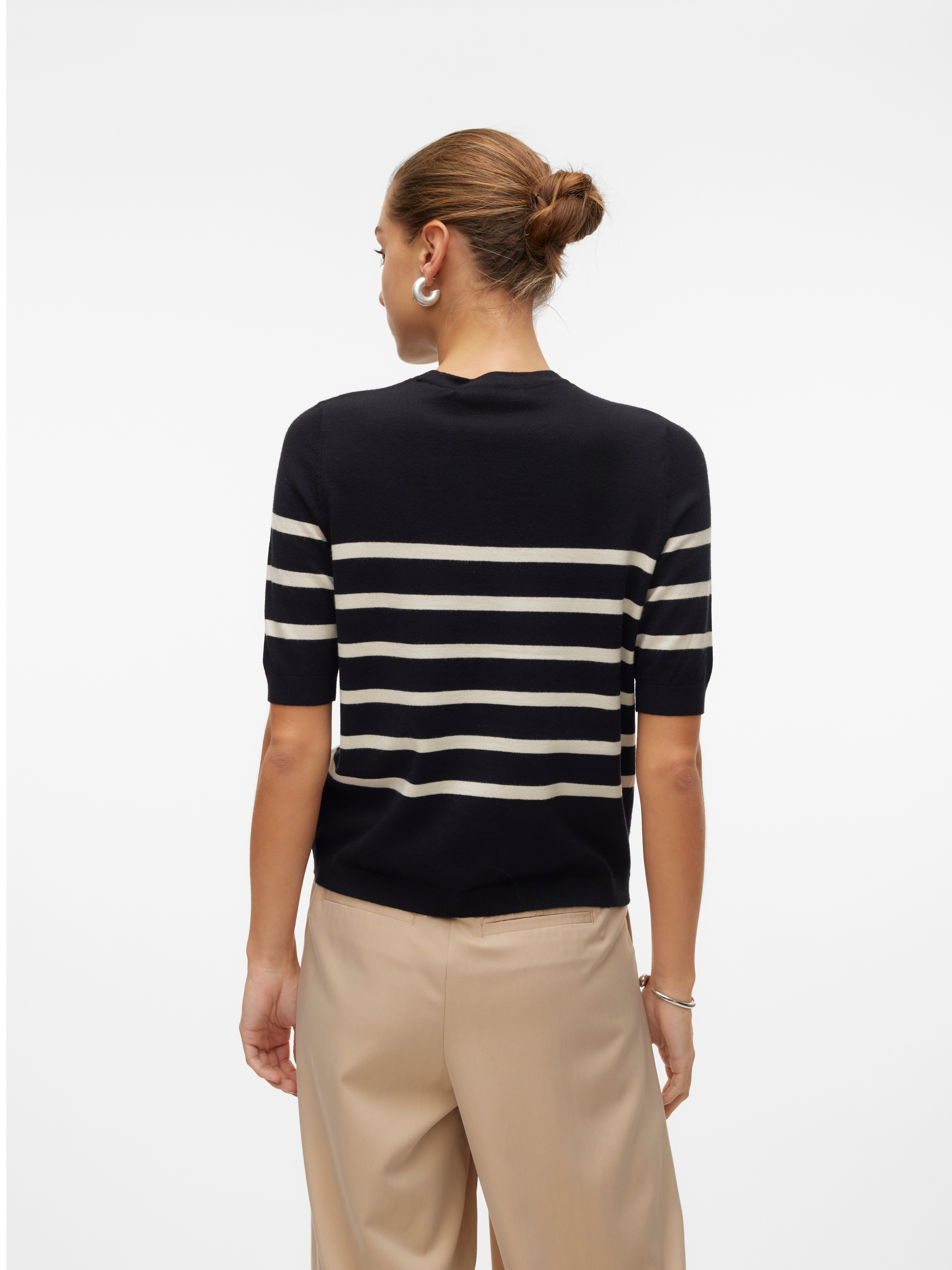 Thumbnail - Vero Moda Kurzarmpullover "leichter Feinstrickpullover VMSABA PLAIN SS O-NECK PULLOVER GA NOOS", (Damenpullover, Rundhal...