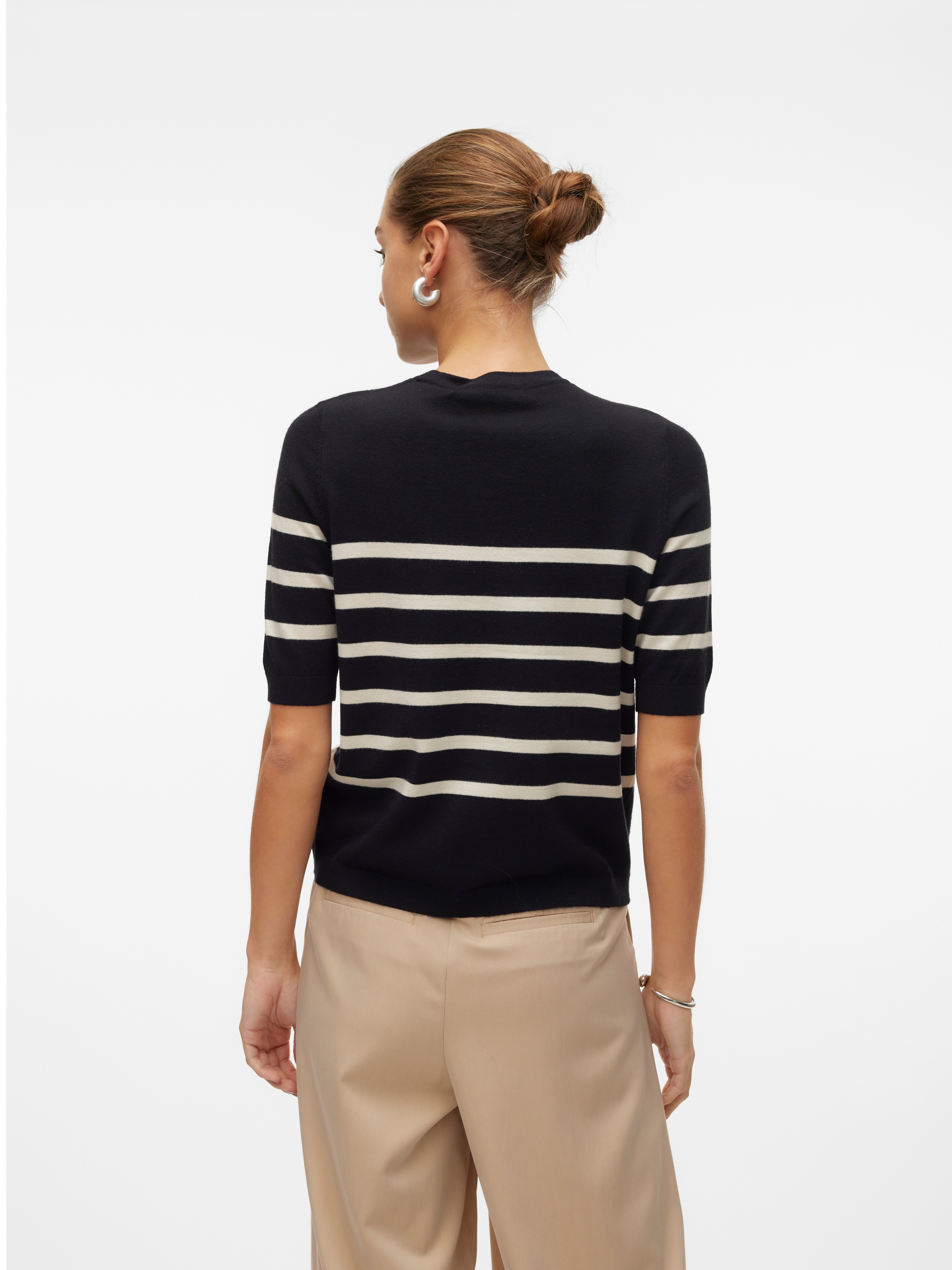 Thumbnail - Vero Moda Kurzarmpullover "VMSABA PLAIN, Feinstrickpullover" Damenpullover, Rundhalsausschnitt, Kurzarm, Sommerpulli, im...