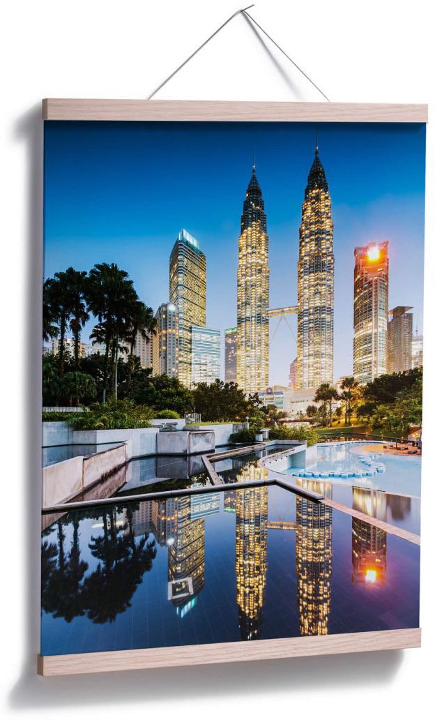 kaufen Poster Nacht«, Wandposter Wandbild, (1 Wall-Art St.), Towers »Petronas BAUR Gebäude, Bild, Poster, |