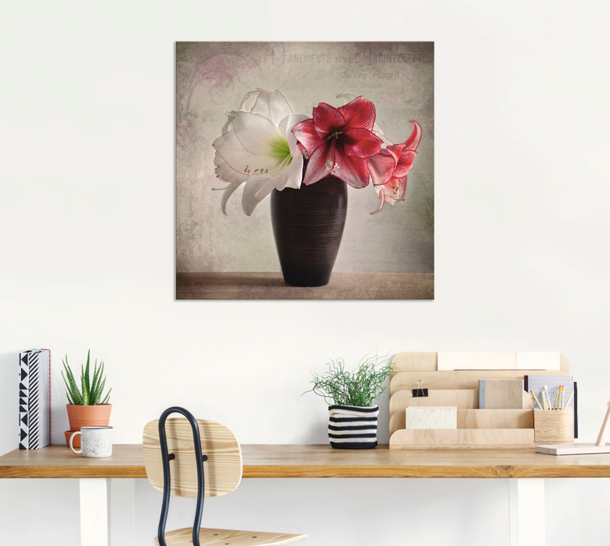 Artland »Amaryllis Vintage I« Blumen 1 Stk. tlg. für Innen- und Außenbereich geeignet, Outdoorbild