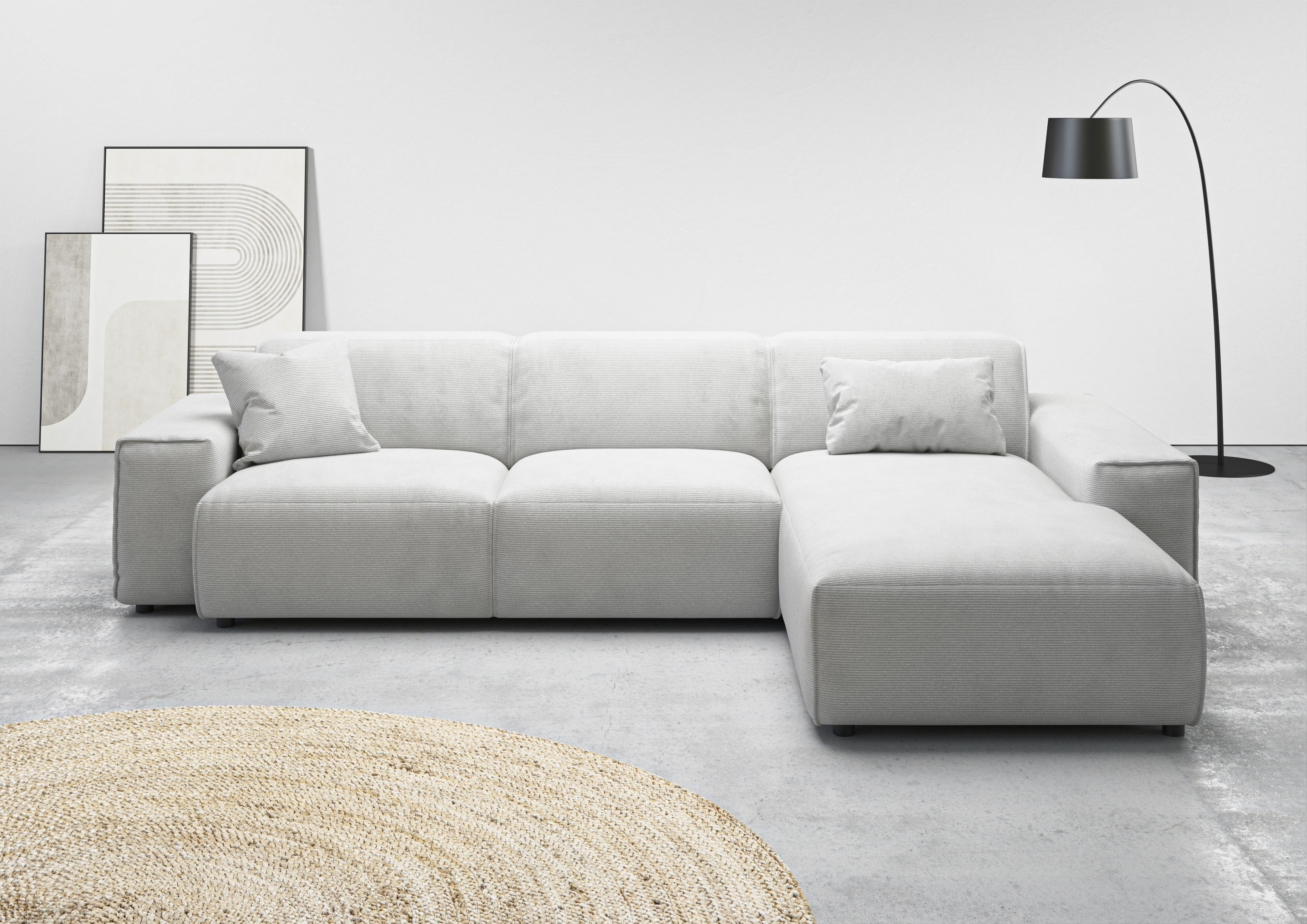 Home affaire Ecksofa "Glimminge auch in Breitcord, Feincord, Bouclé + Easy care-Bezug" L-Form, Breite 294, Zierkissen