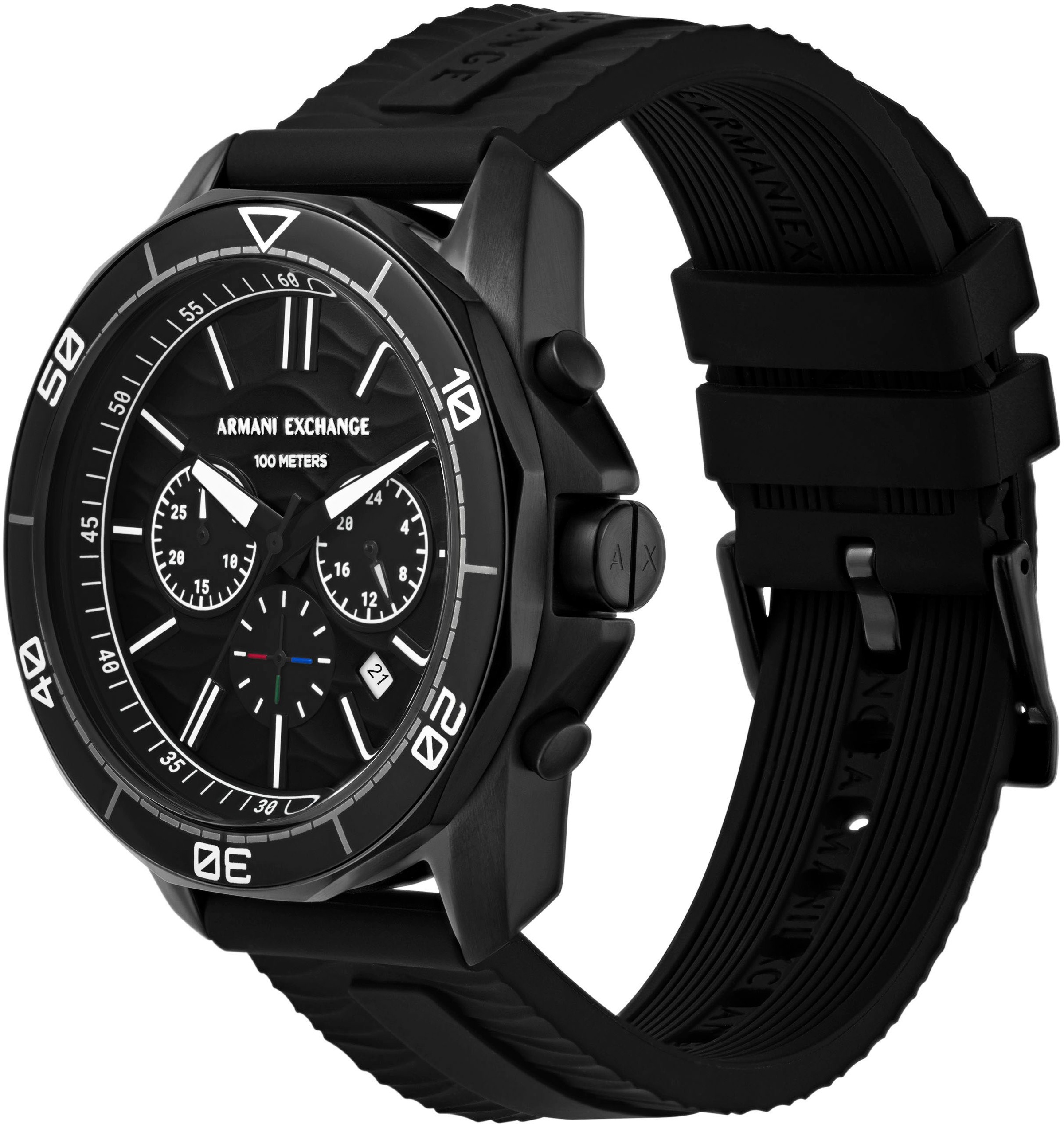 ARMANI EXCHANGE Chronograph, Quarzuhr, Armbanduhr, Herrenuhr, bis 10 bar wasserdicht, Datum