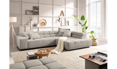 Ecksofa »Ancona incl. Kopfteilverstellung, Zierkissen B/T/H: 319/210/70 cm«