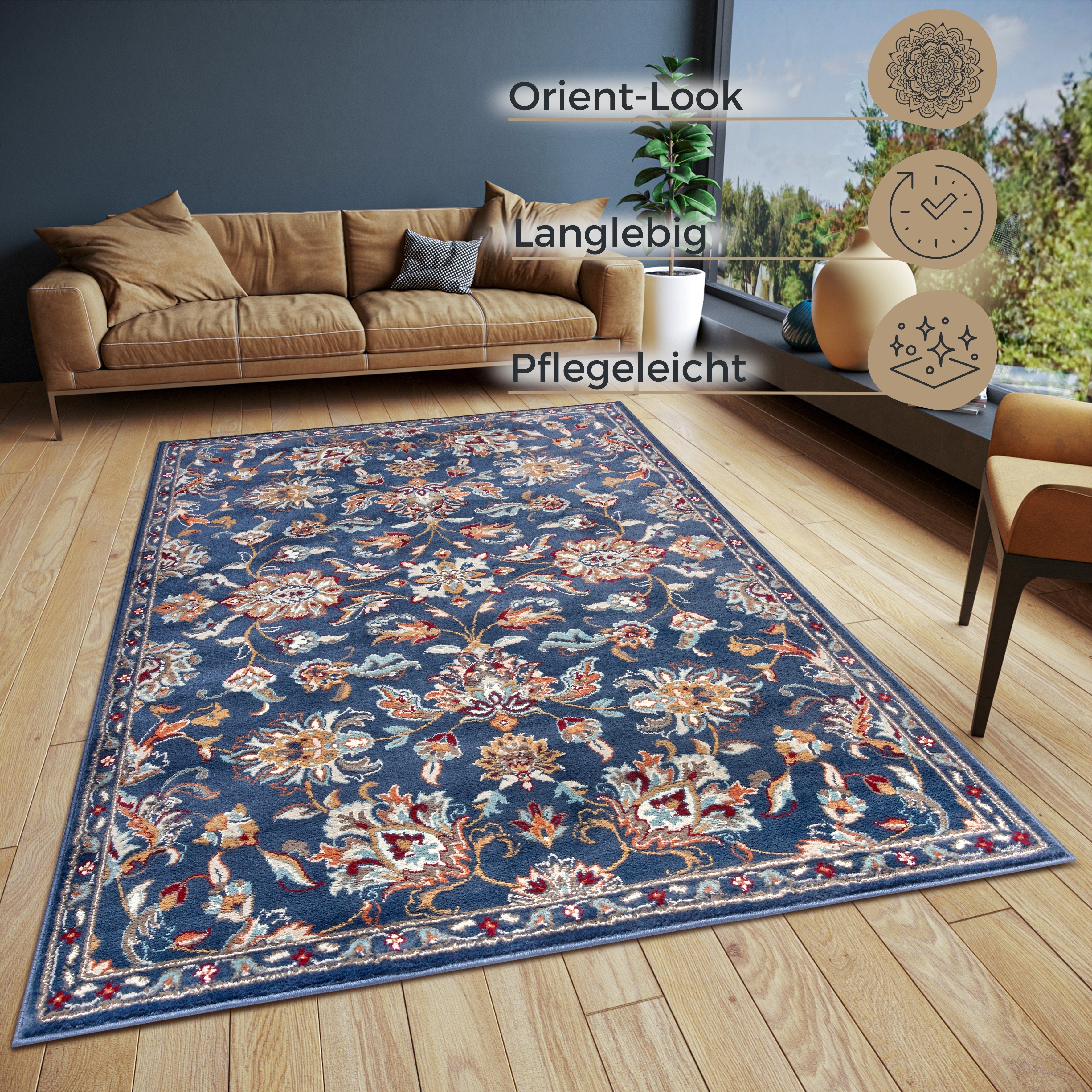Thumbnail - HANSE Home Teppich "Caracci", rechteckig, 8 mm Höhe, Läufer, Orientalisch, Kurzflor, Wohnzimmer, Schlafzimmer, Esszimmer