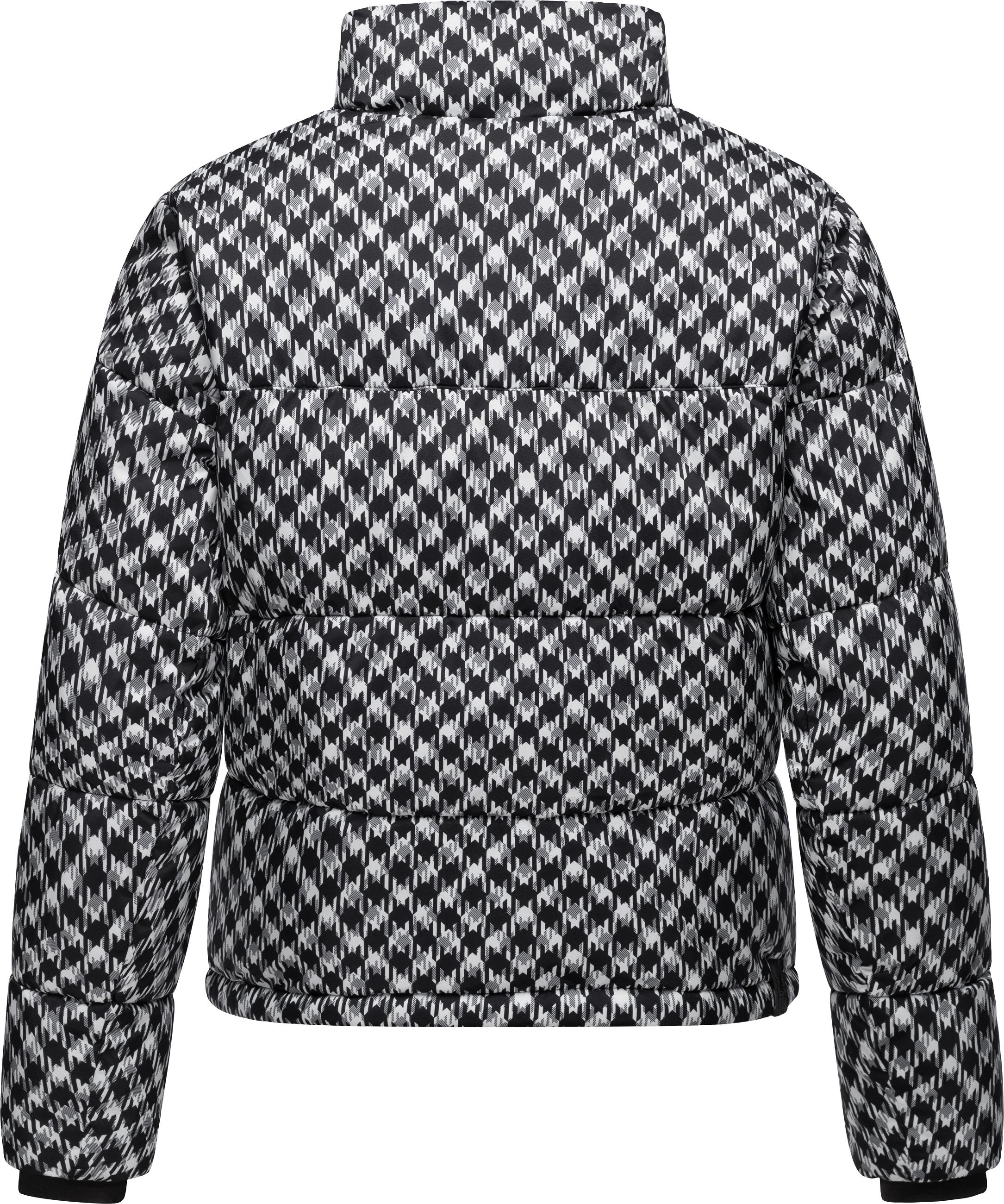 Ragwear Winterjacke »Serah Print«, ohne Kapuze, wasserdichte Winter Steppjacke mit Hahnentritt Muster