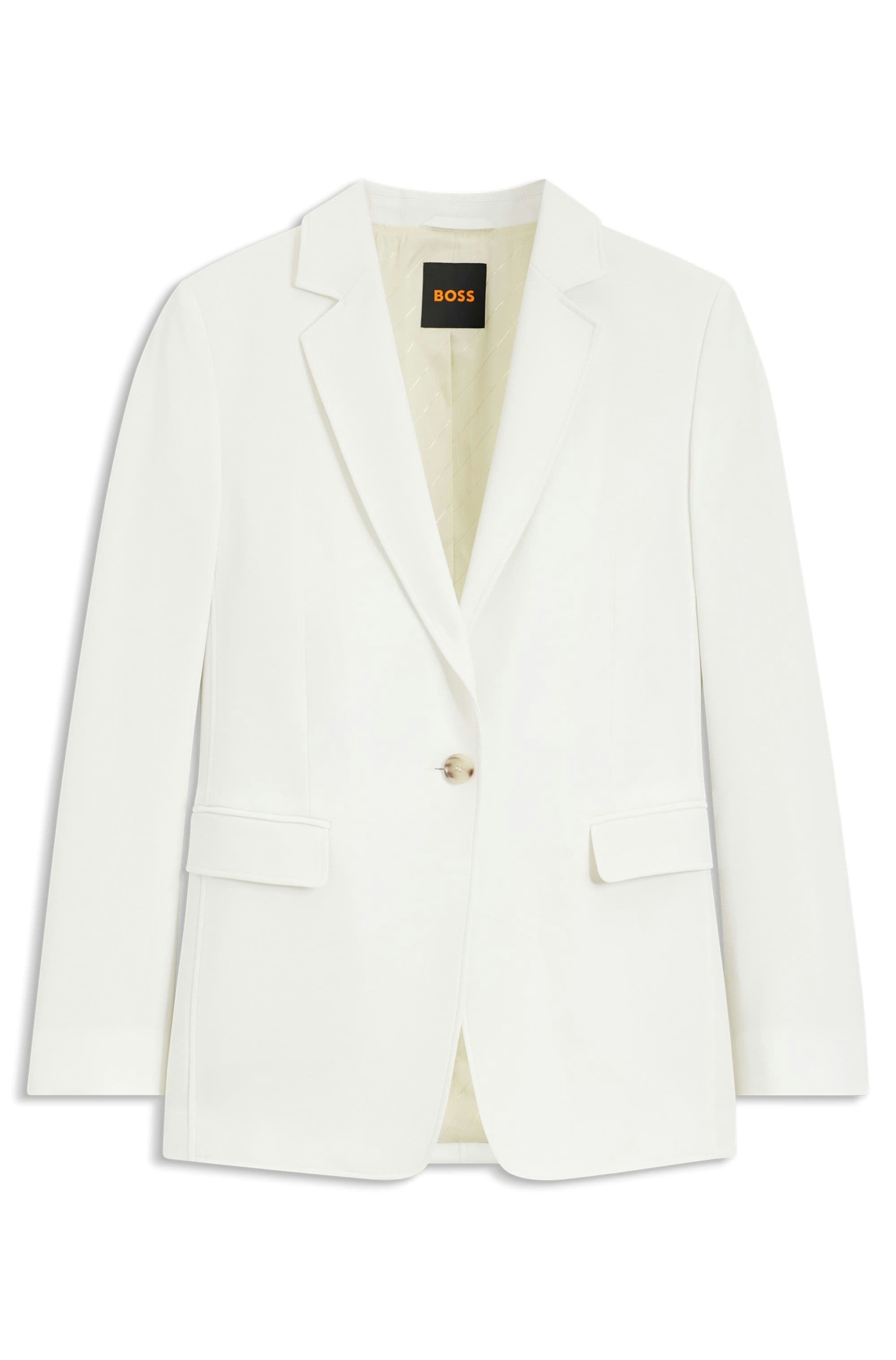 BOSS ORANGE Kurzblazer »Jabla Premium Damenmode« aus knitterarmem Krepp