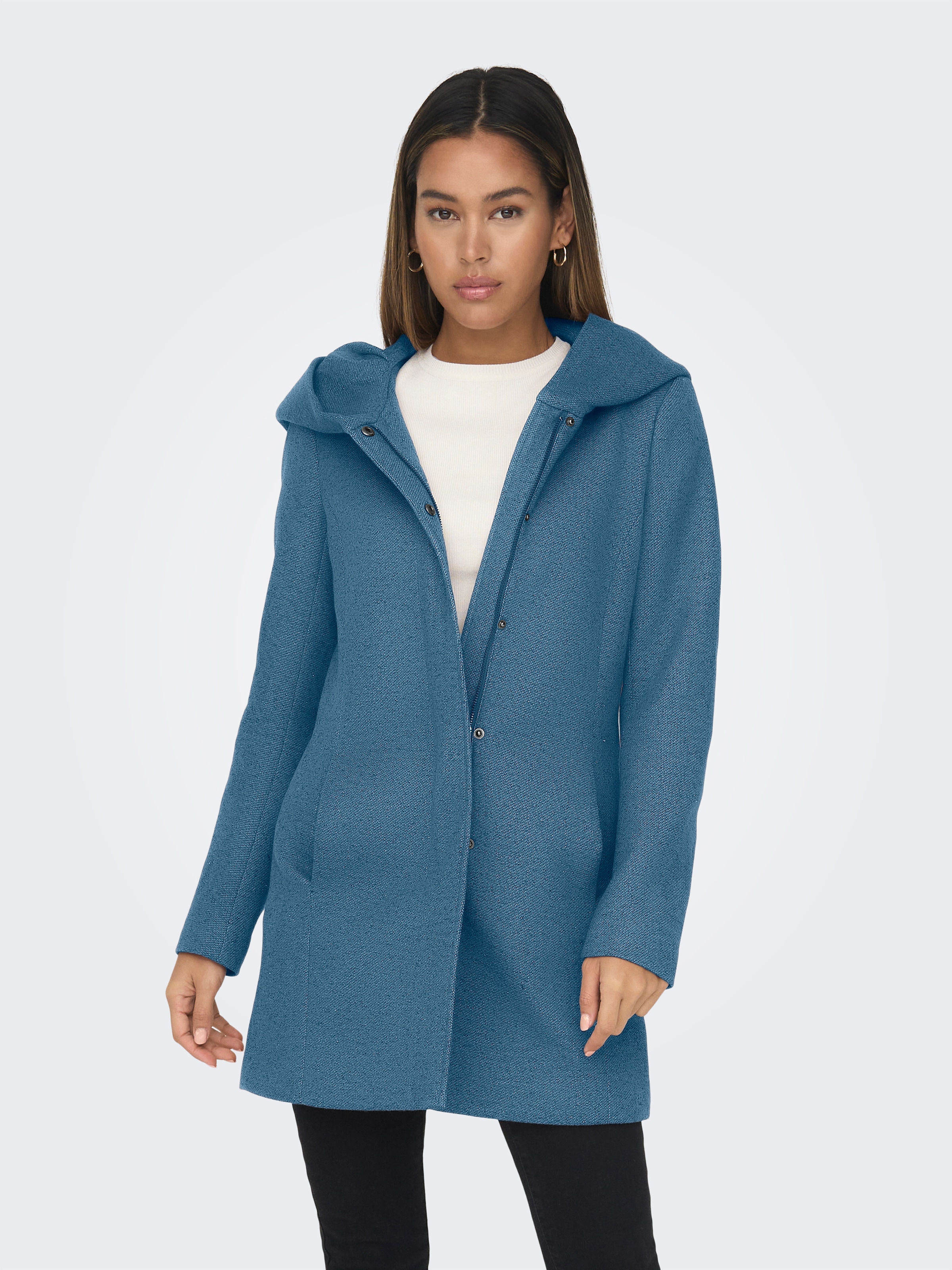 ONLY Kurzmantel "ONLSEDONA LIGHT COAT OTW NOOS" verdeckte Knopfleiste und Reißverschluss