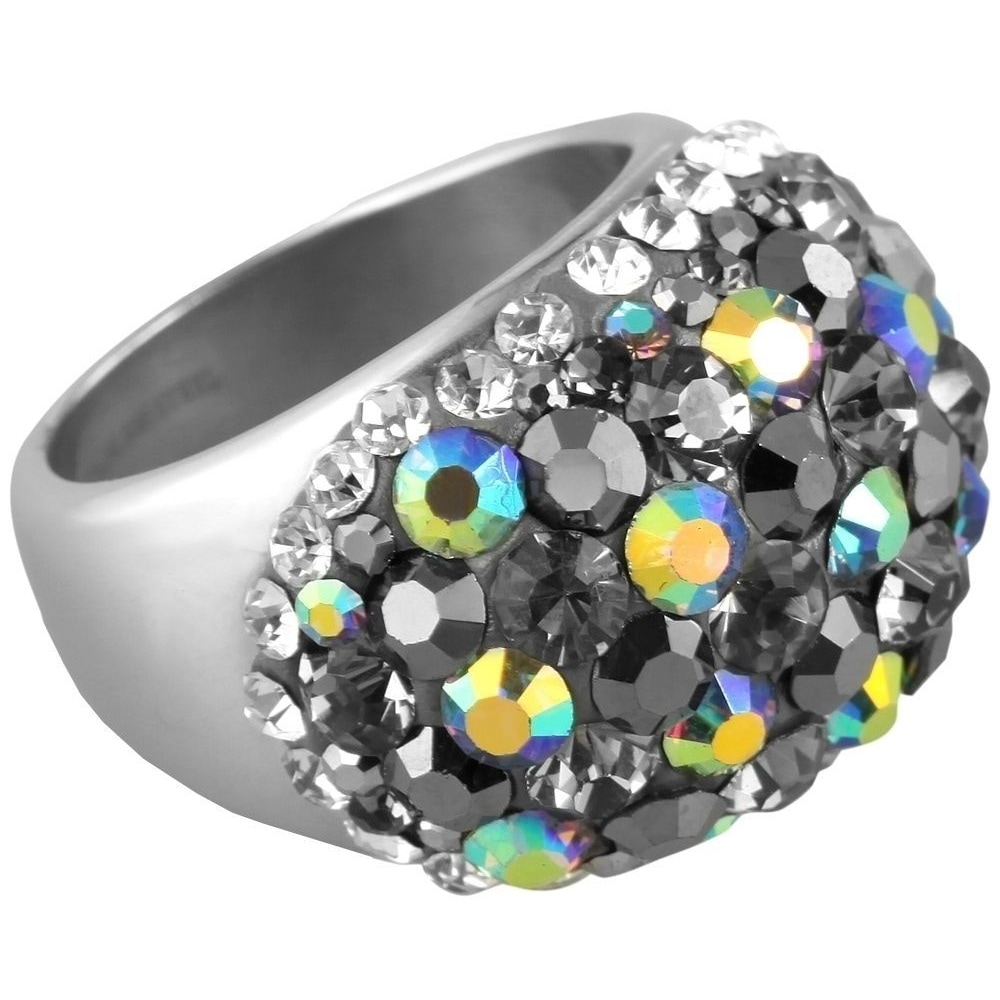 Adelia´s Fingerring »Damen Ring aus Edelstahl mit Strass Steinchen«