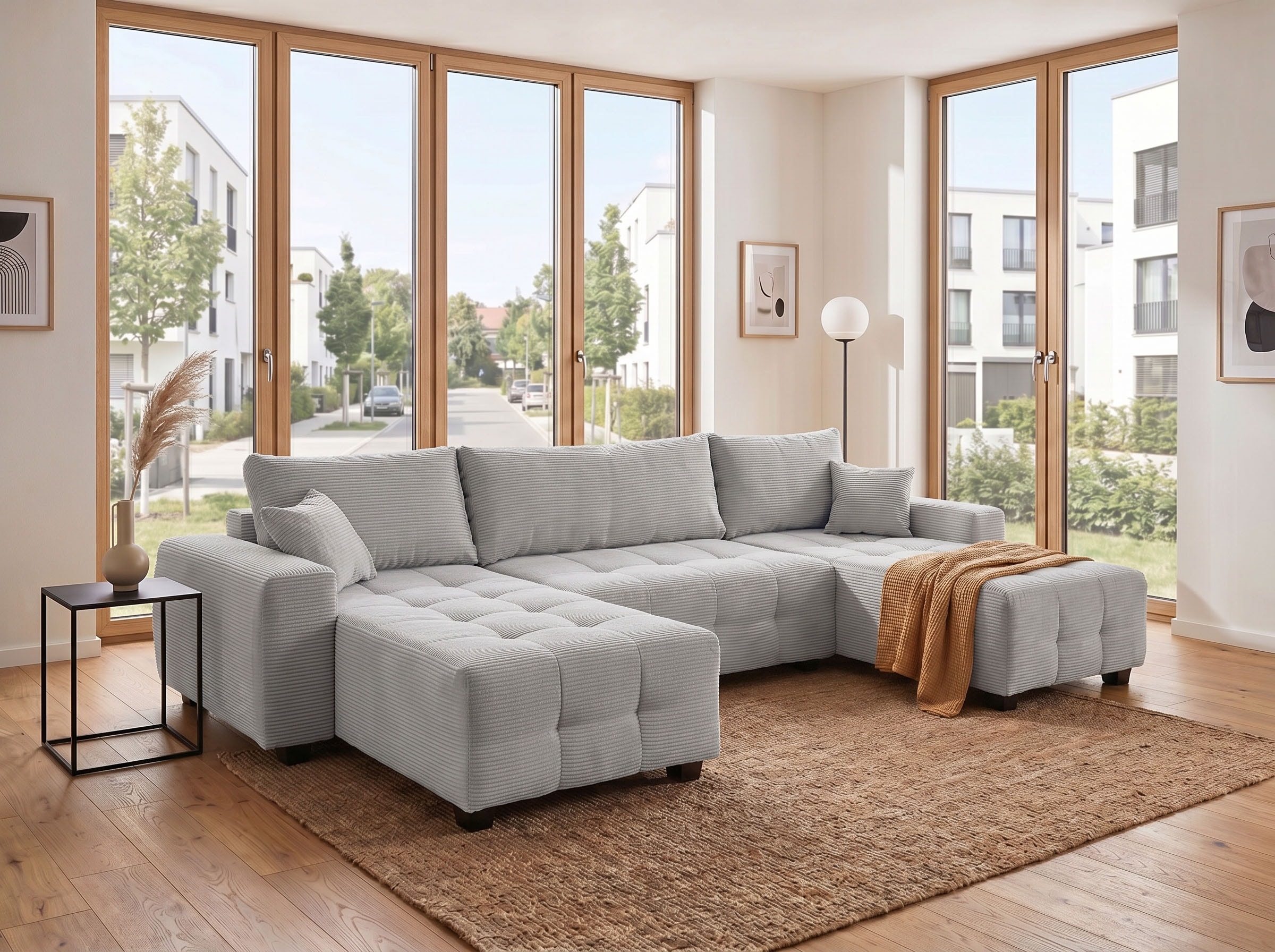 OTTO home "Bella U-Form, B: 314 cm, inkl. Schlaffunktion" inkl. Bettkasten, Bonellfederkern, extra große Liegefläche: 269x135cm