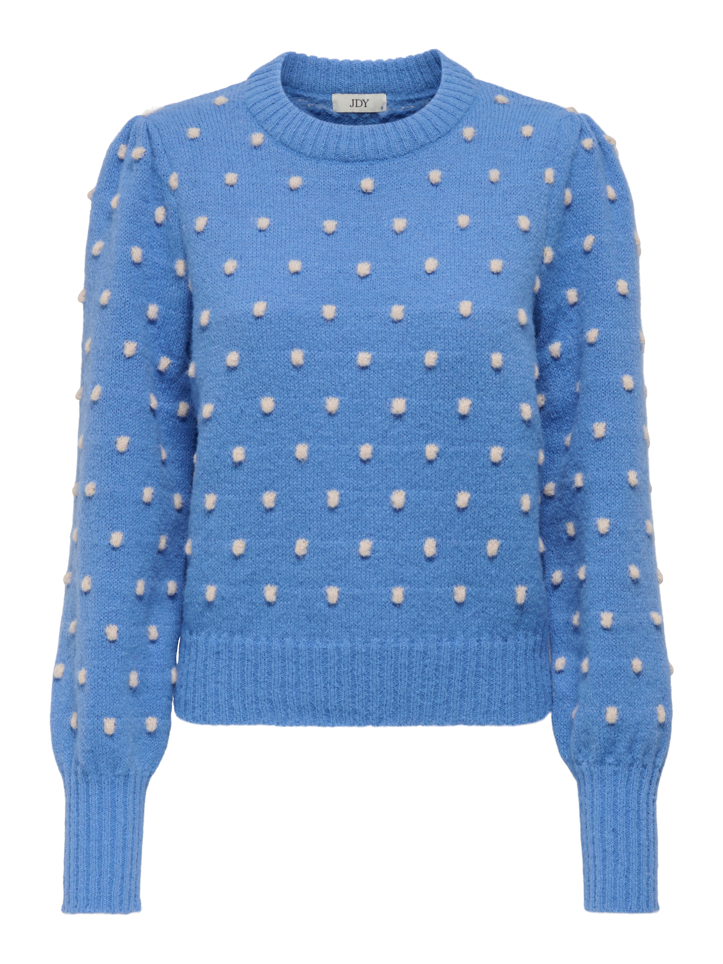 JDY Rundhalspullover »JDYSIGRID LIFE L/S ON PUFF PULL KNT NOOS«, in gepunkteter Optik