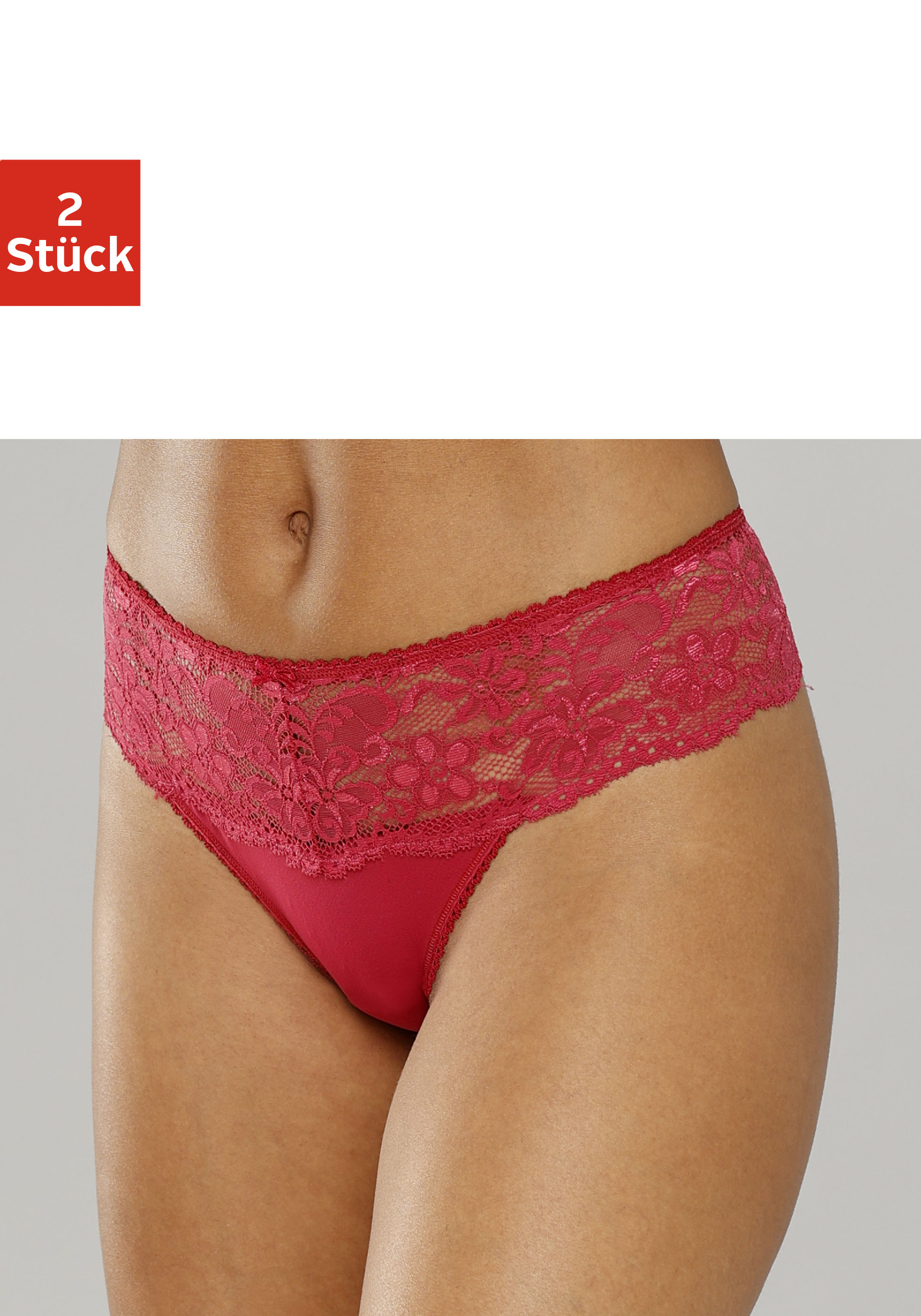 Nuance by Lascana String "mit breitem Spitzenband, als Dessous-Set kombinierbar" Packung, sexy Dessous, sexy Unterwäsche