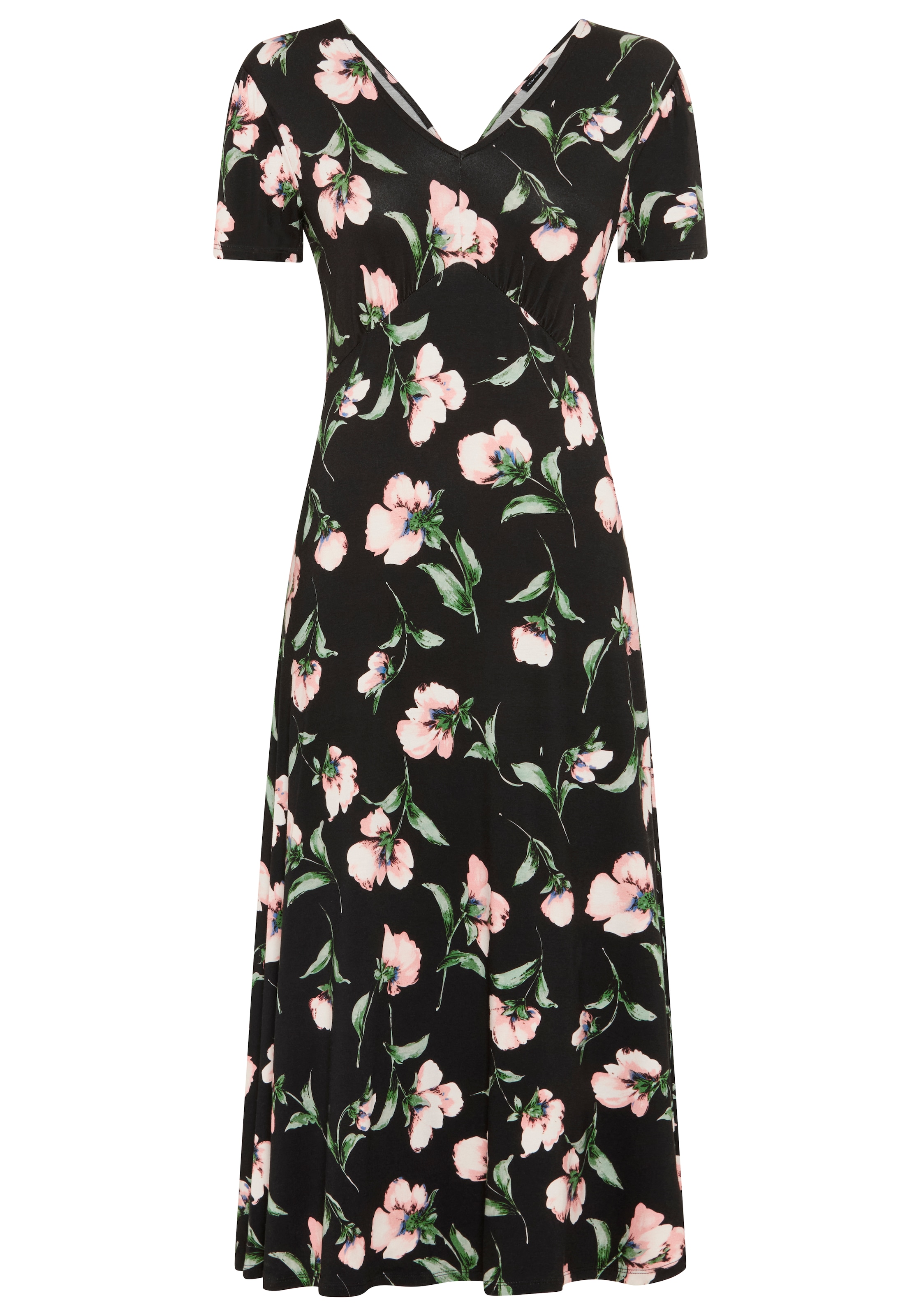 Laura Scott Midikleid mit tiefem Rückenausschnitt und Knotendetail, geblümt