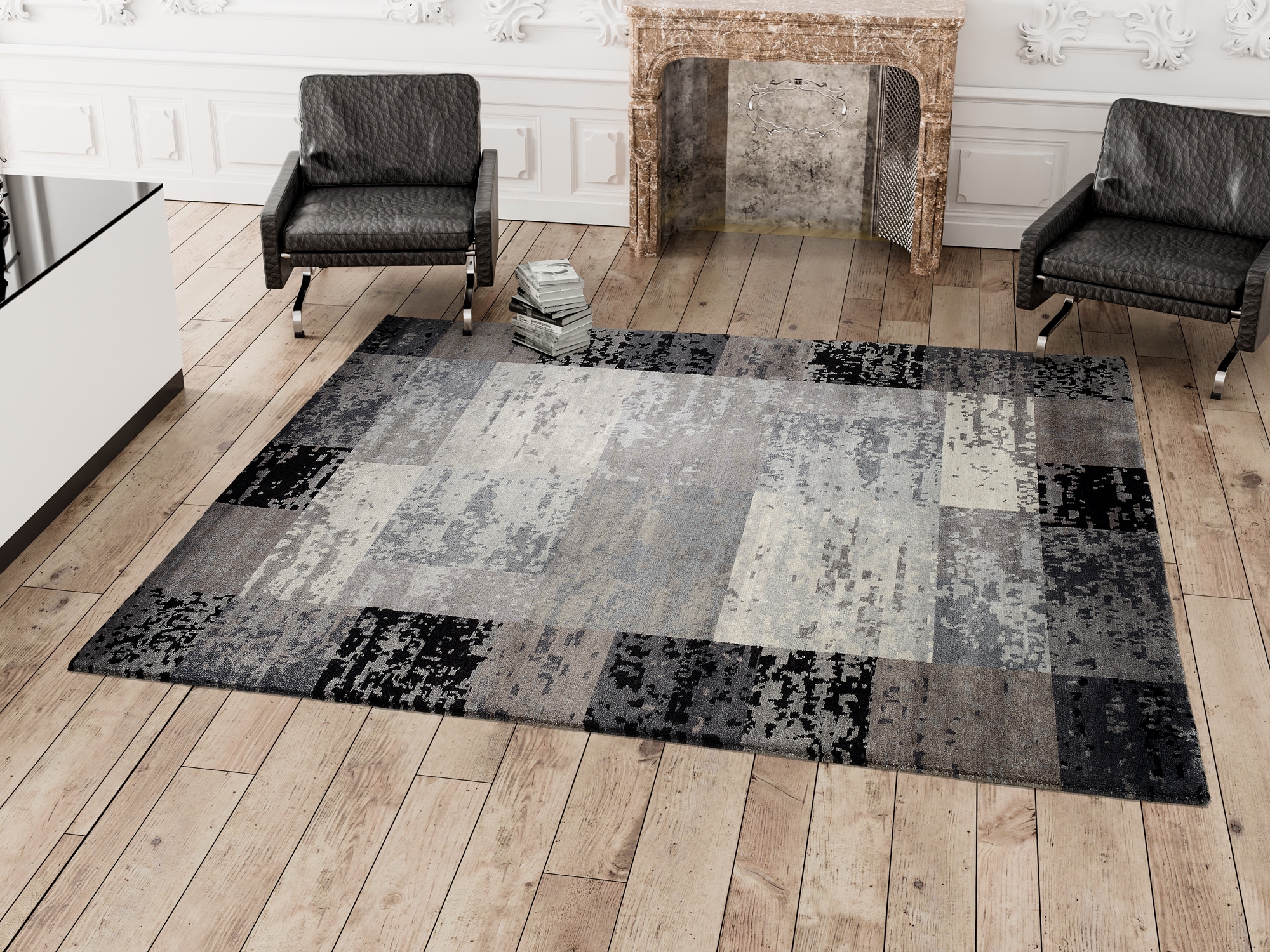 OCI DIE TEPPICHMARKE Teppich "AWARD MUSTANG" rechteckig 10 mm Höhe handgeknüpft, echter Design Teppich aus Nepal, 100% Naturfaser.