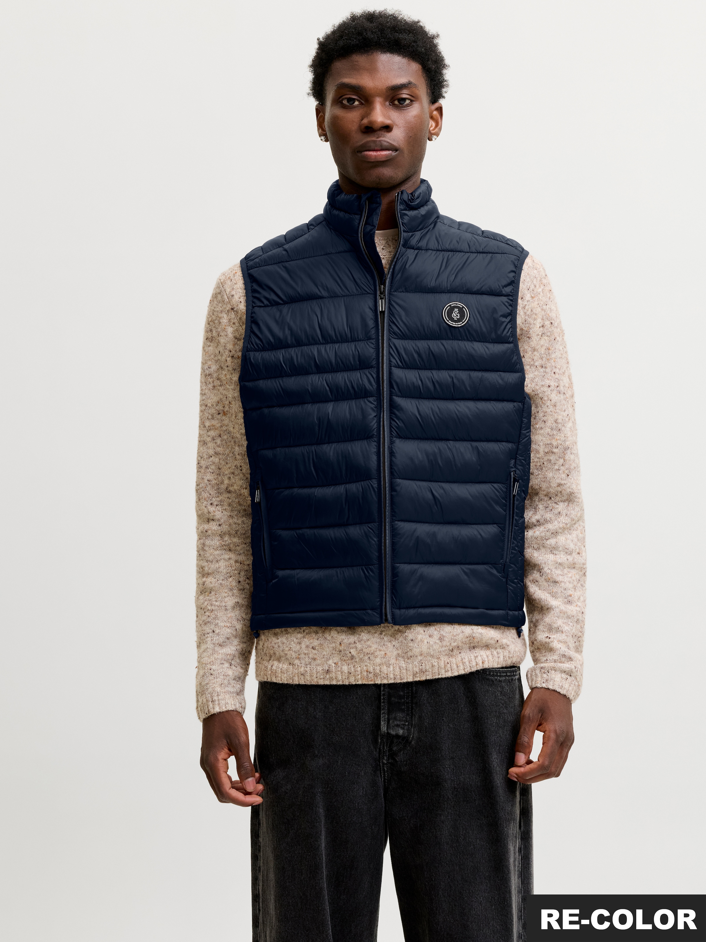 Jack & Jones Steppweste "JJEKINGSLEY LIGHT BODYWARMER COLLAR NOOS" Kunstfaser, regular fit