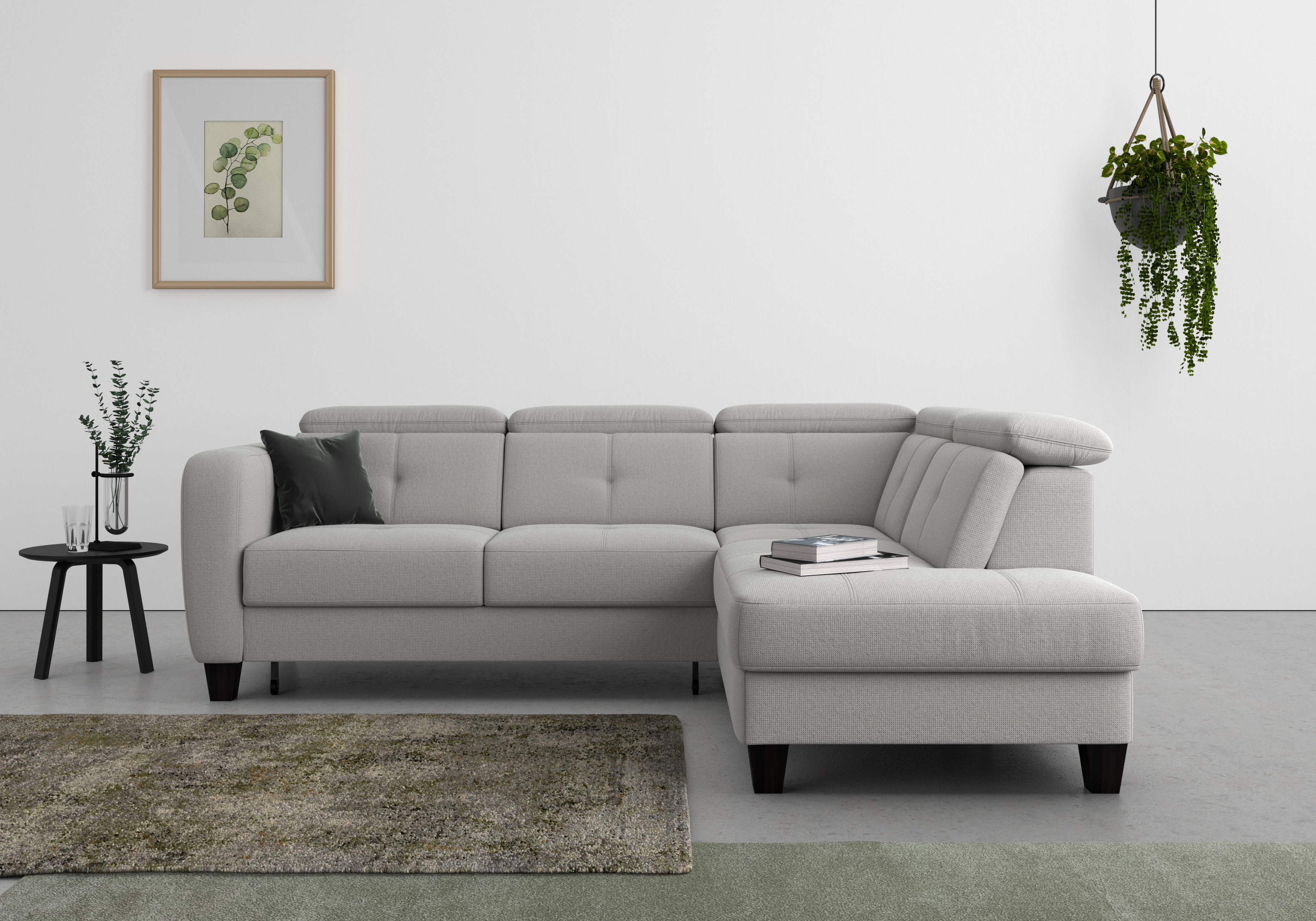 sit&more Ecksofa "Belluci L-Form" inklusive Federkern, wahlweise mit Schlaffunktion und Bettkasten