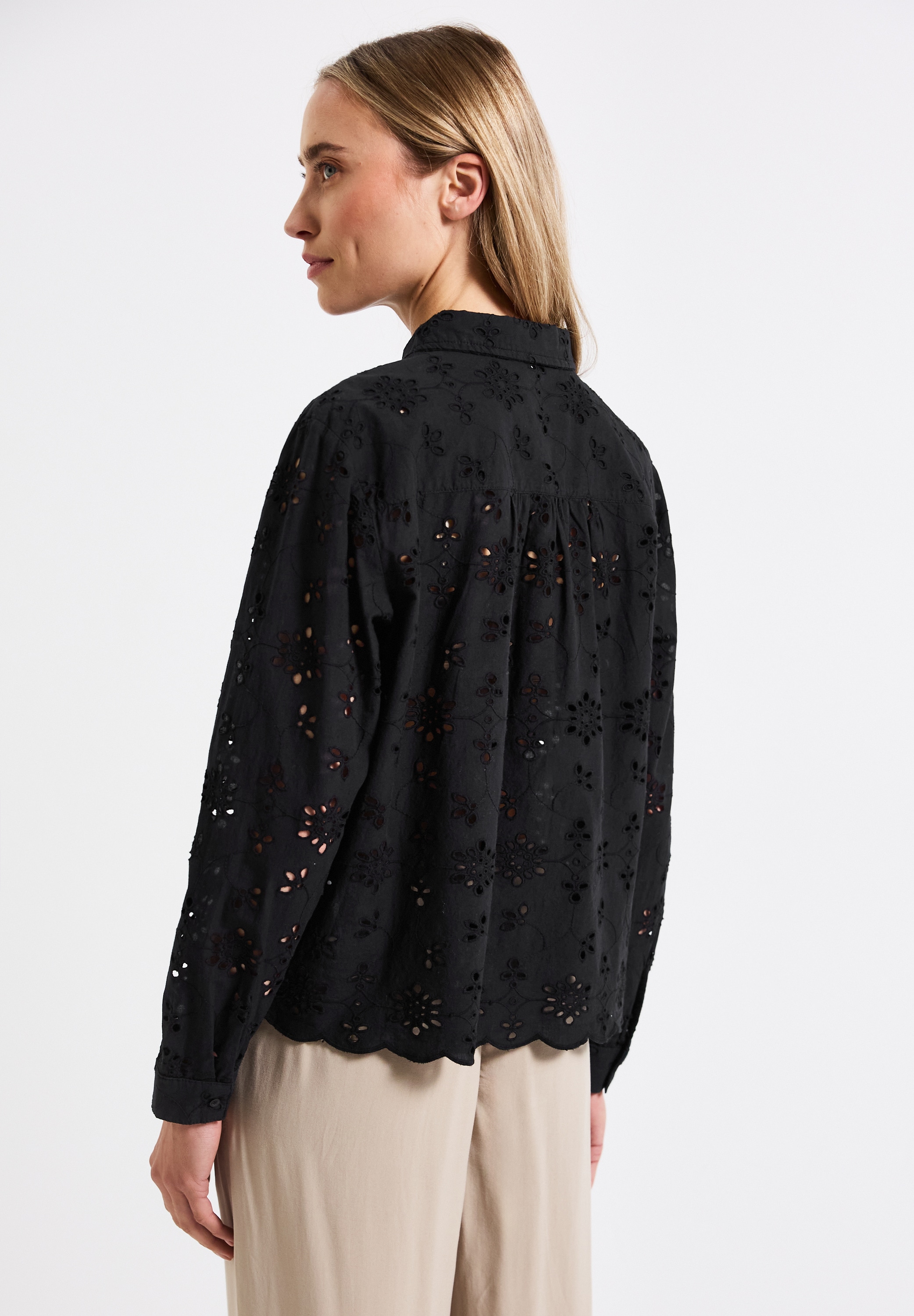 STREET ONE Hemdbluse, mit Lochstickerei