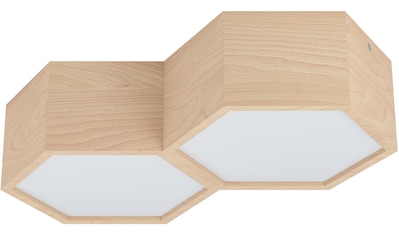 Deckenleuchte »MIRLAS«, Deckenleuchte in braun aus Holz, Stahl - exkl. E27 - 9W