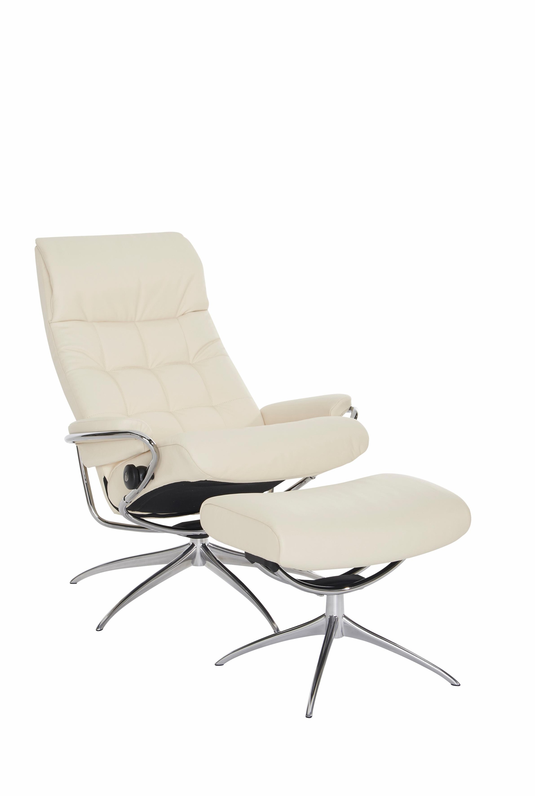 Stressless® Relaxsessel »London«, (Set, Relaxsessel mit Hocker), mit Hocker, High Back, mit Star Base, Gestell Chrom